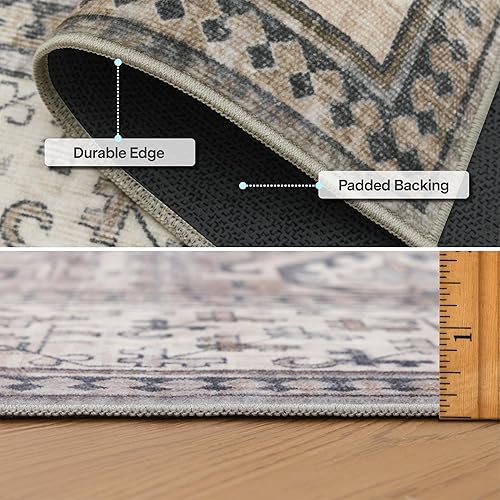 Miniatura 5 de ReaLife Rugs Alfombra de Área Lavable a Máquina - Sala de Estar Dormitorio Baño Cocina Entrada Oficina - Acolchada de Pila Baja Resistente a Manchas