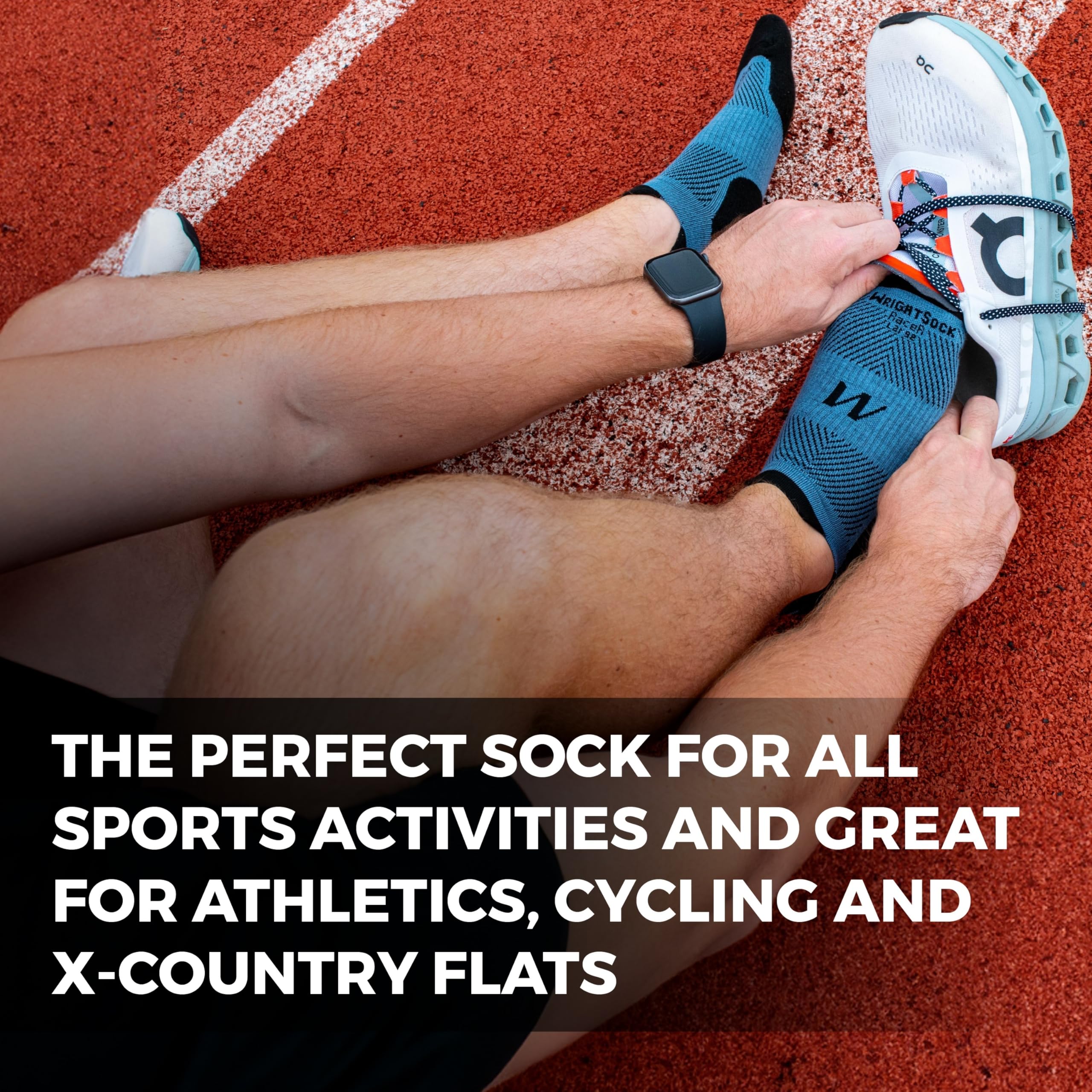 Wrightsock Calzini da corsa ultra sottili per uomini e donne, imbottiti, ecologici e anti vesciche, con il nostro design sagomato del piede, realizzati in America con regolazione dell'umidità, nero,