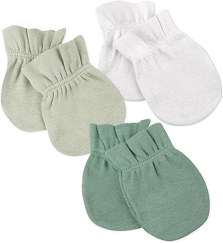 HonestBaby Paquete de 3 guantes de algodón orgánico para bebé