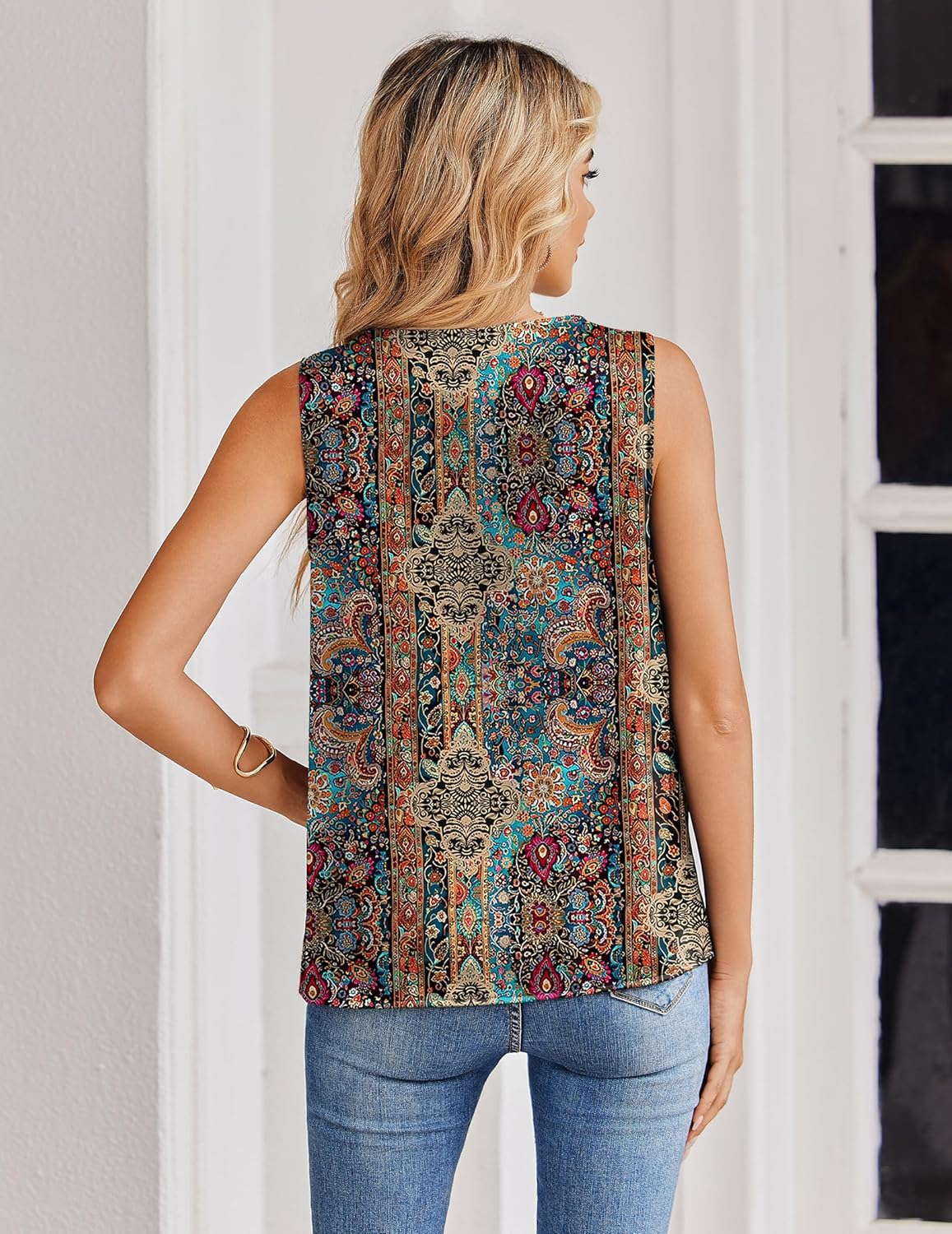 Zeagoo Women's Silk Satin Tank Tops V Neck Casual Camisoles Sleeveless Business Work Blouses Dressy Summer Shirts - Image 2