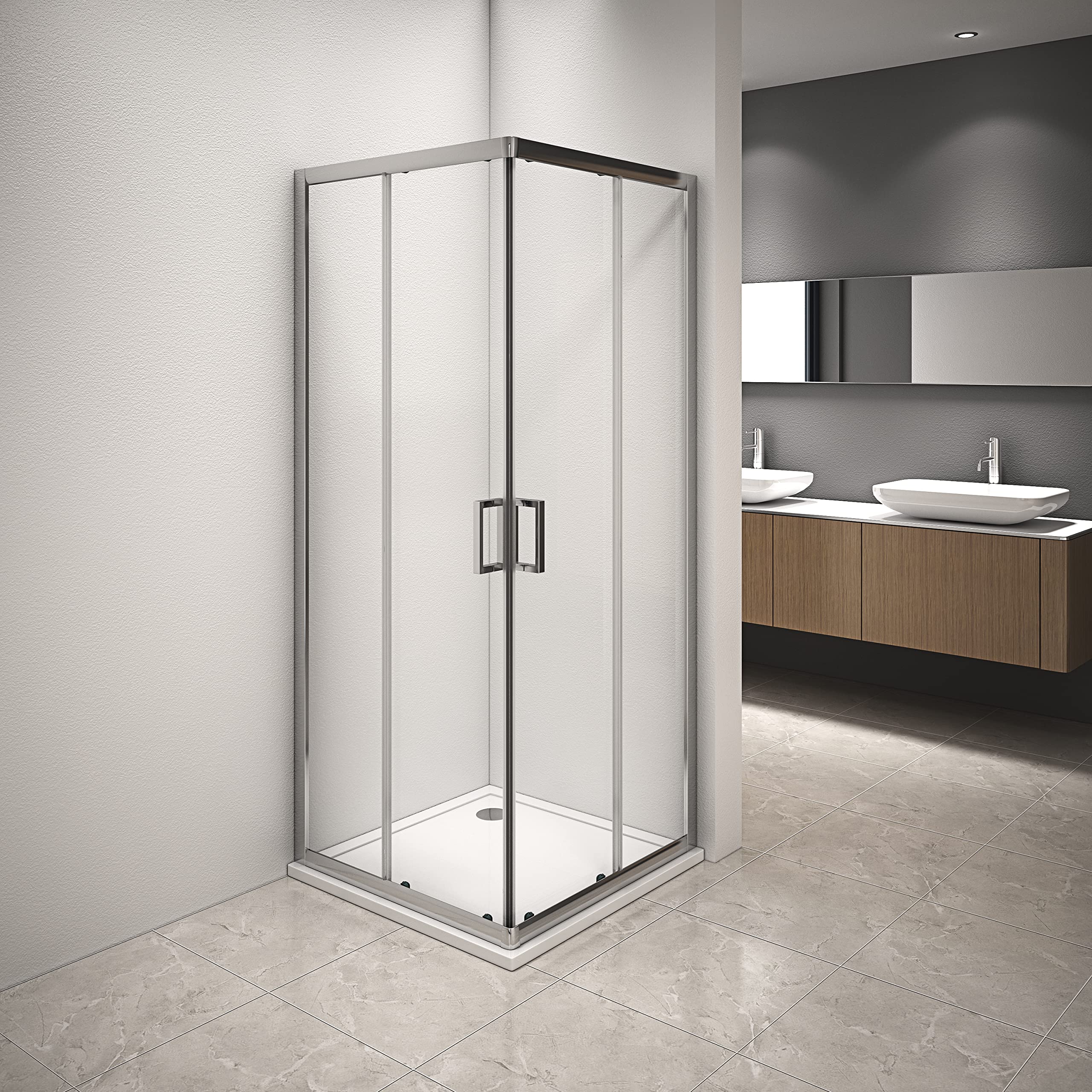 Box Doccia Angolare in vetro trasparente 80x80cm