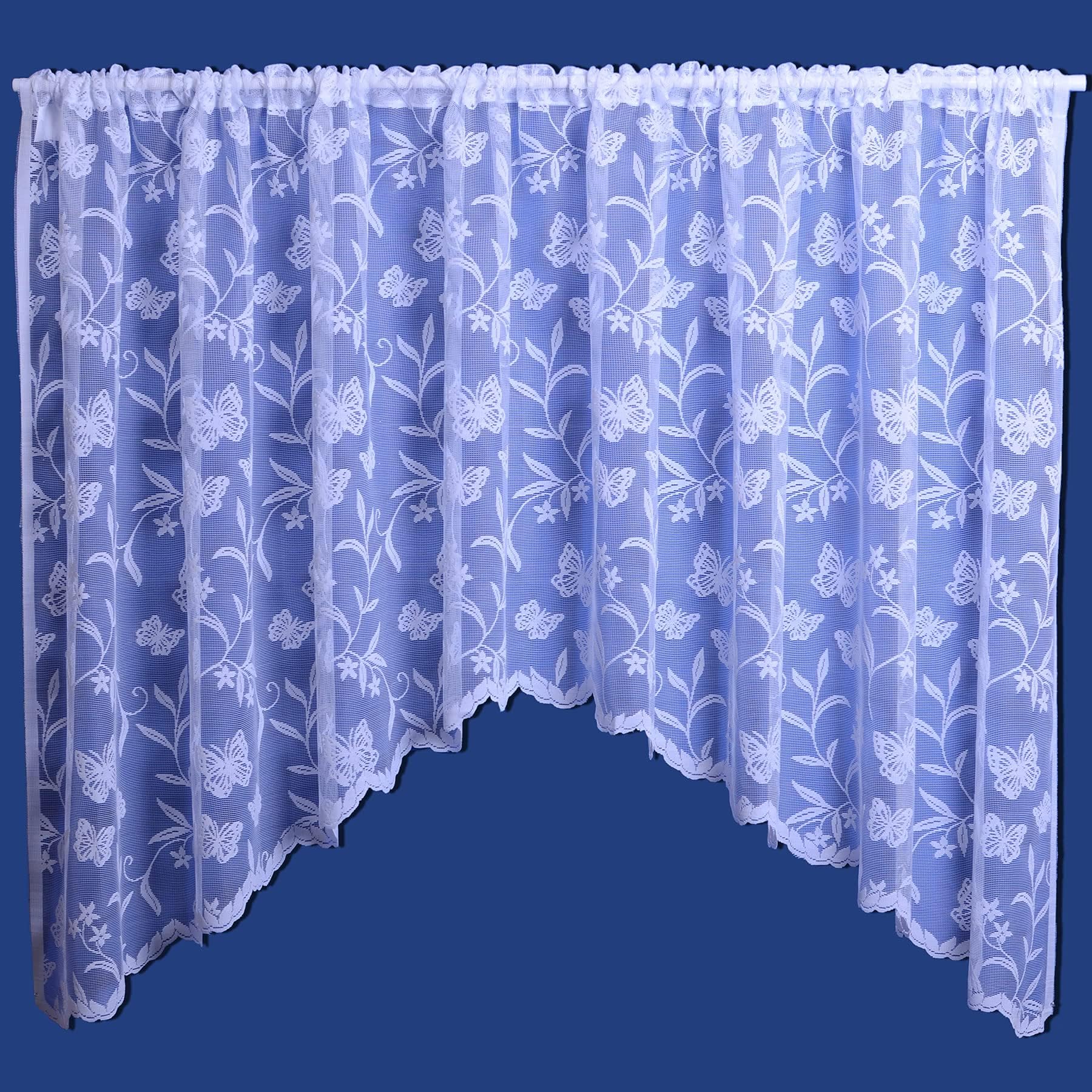 Summer Jardiniere Floral Sheer Net Curtain - Slot Top - Sold By The Metre (White)