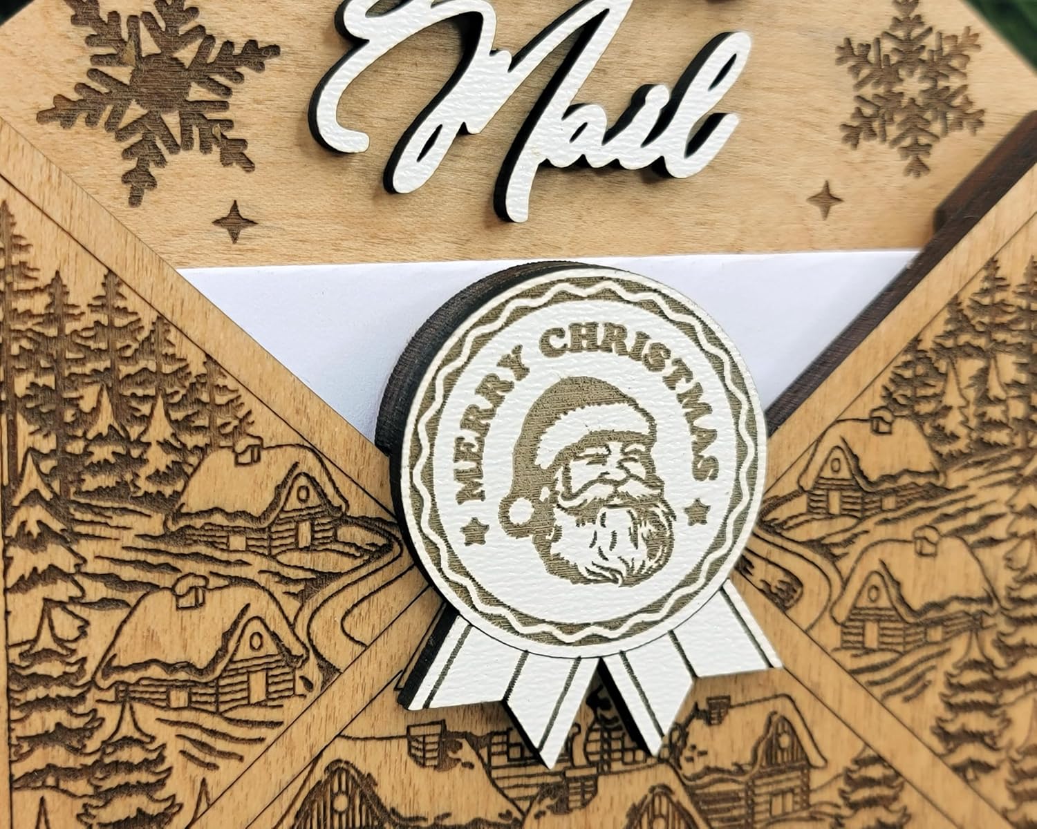Santa Mailbox Ornament, Christmas Decoration, Santa Mail Decor, Winter Holiday Accent, Laser Cut Ornament, Unique