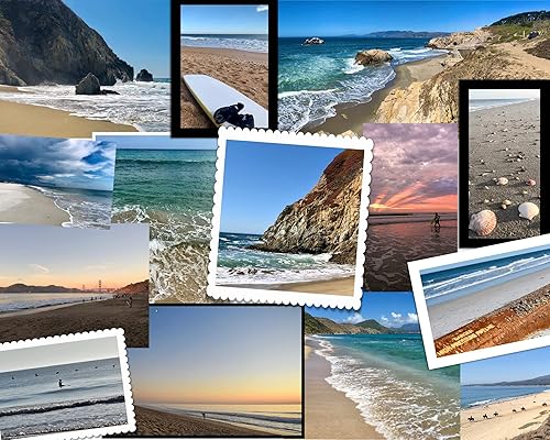 Miniatura 2 de Rompecabezas de playa para vacaciones en la playa, rompecabezas de playa para adultos, 1000 piezas, collage de playa de puesta de sol, fotos de