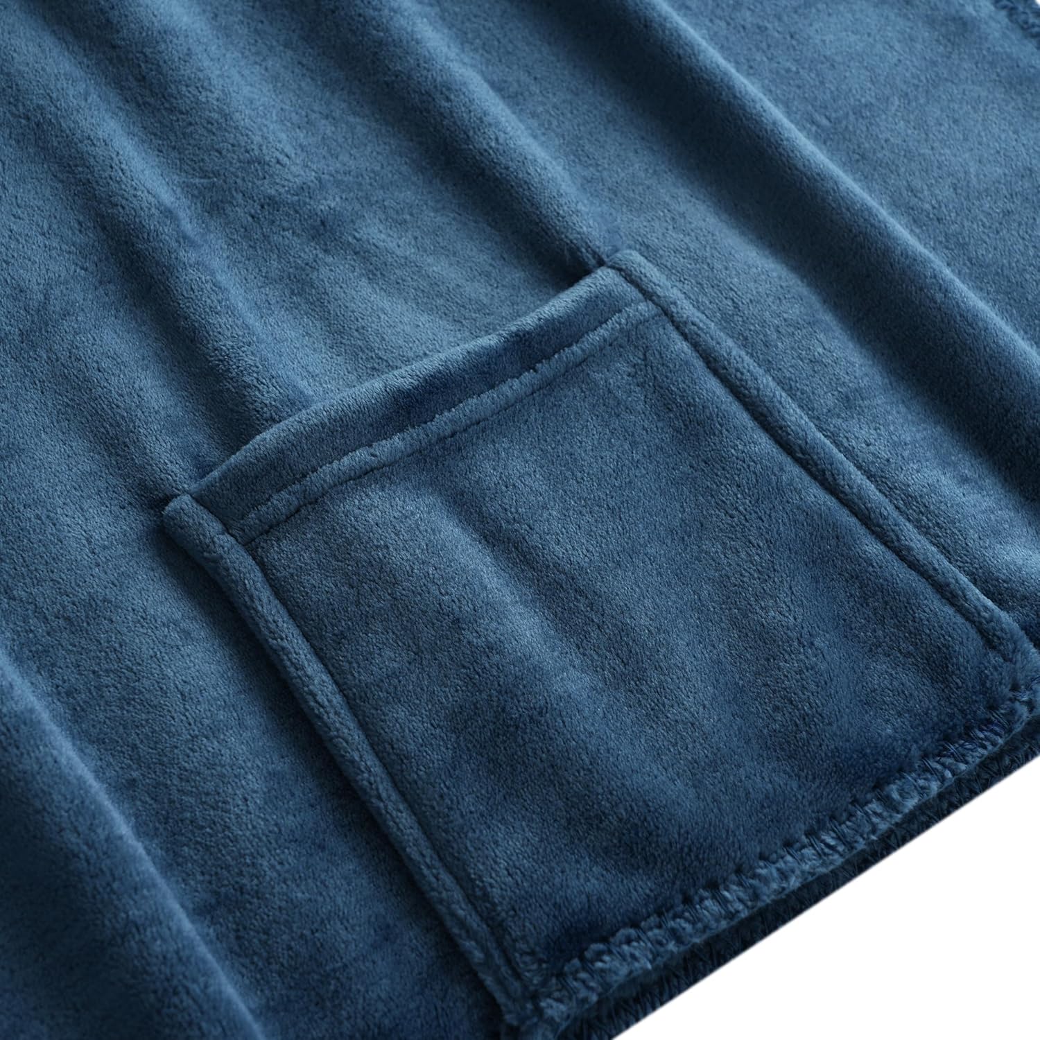 Keyocean Fleece Wrap Shawl with Large Front Side Pockets for Fall Winter - Image 6