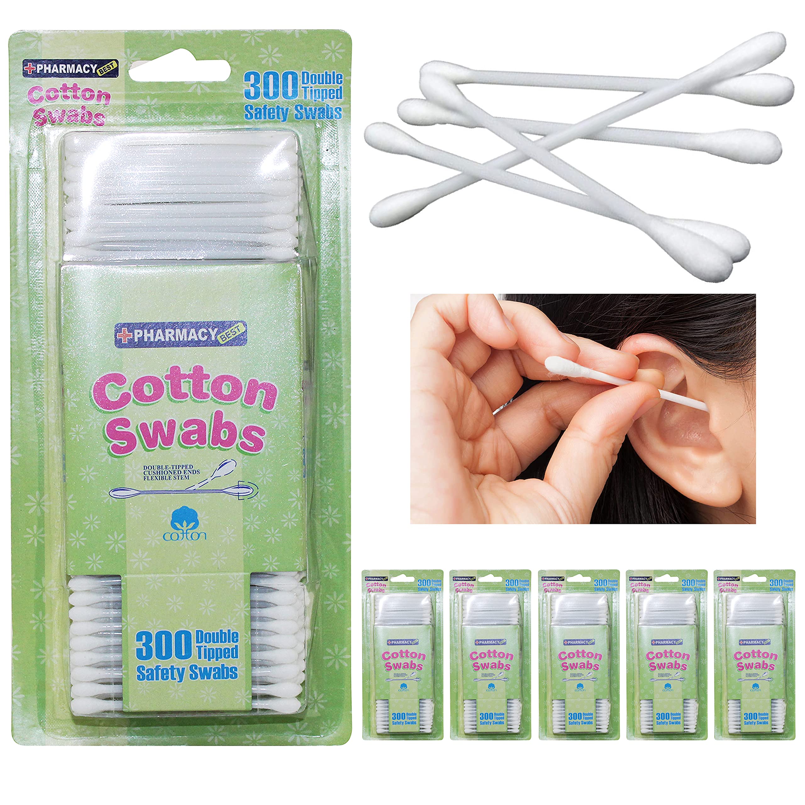 1800 Ct Double Tipped Cotton Swabs Q Tip Clean Makeup Applicator Ear Wax Remover Use for Ear Wax Makeup Double Round Cotton Tip Buds 1200 pcs Swabs for Hygiene and Beauty Care Original Cotton Swab