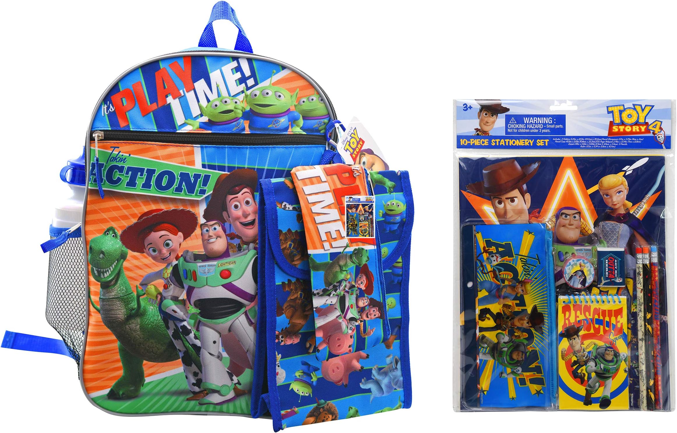 Toy Story 4-16 Inch Backpack 5 Piece Set with Lunchbag and 10 Piece Stationery Set