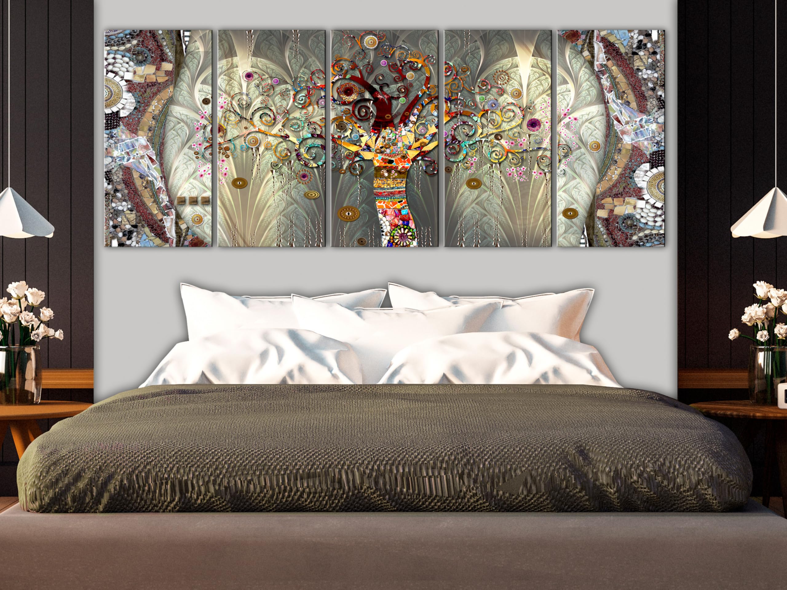 murando - Acrylglasbild Heimdekoration Glasbild, 200x80 cm, 5-teilig