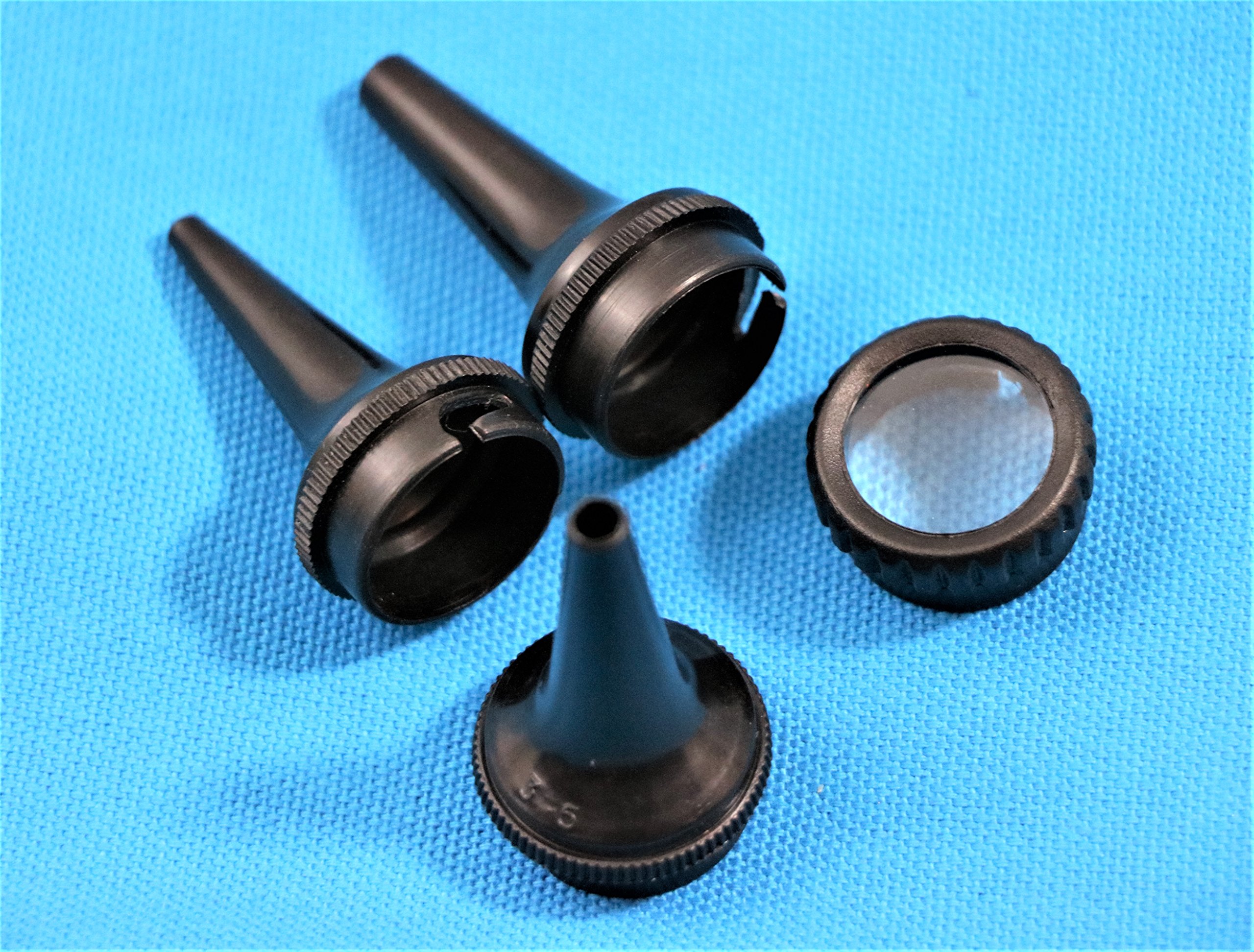 New Premium Grade Set of 3 Reusable Otoscope Specula ! 2.5MM 3.5MM& 4.5MM + 1 Free Lens