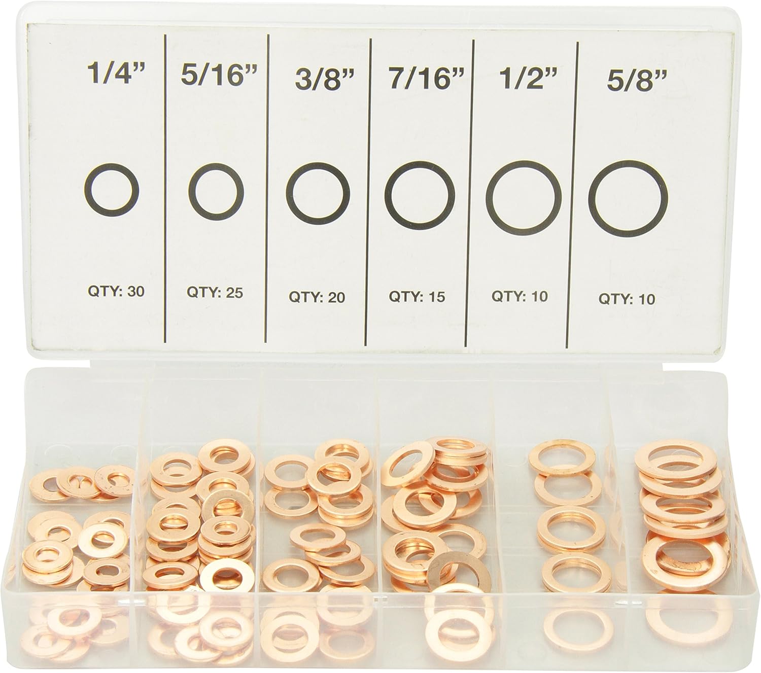 ATD Tools 359 100-Piece Copper Washer Assortment