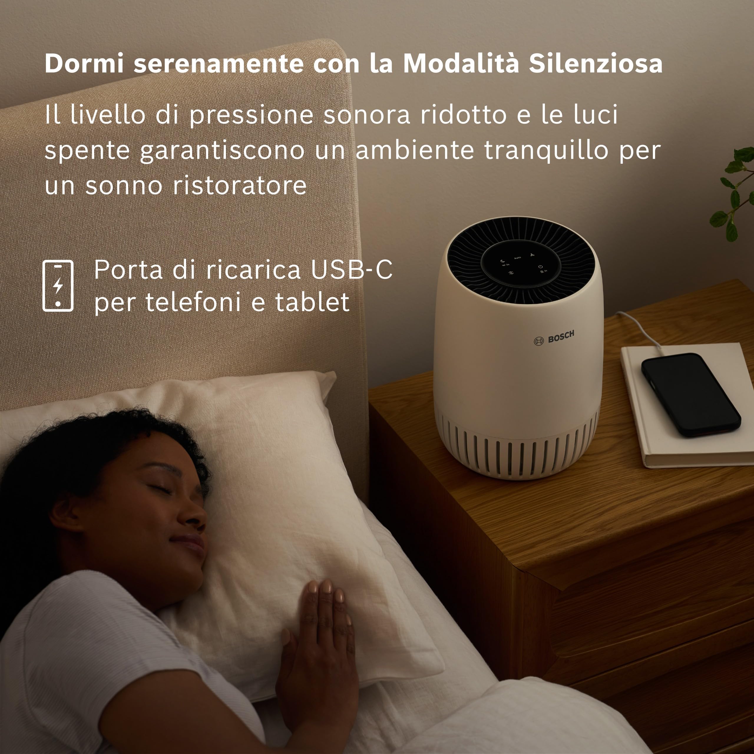 Bosch Air 1000 Purificatore d’Aria - Rimuove gli inquinanti, include filtro aria e modalità sleep (< 25 dB(A)) - per superfici fino a 23 m² - con modalità automatica - CADR: 100 m³/h