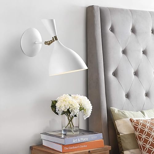 Miniatura 9 de JONATHAN Y JYL9066A Josef - Aplique de pared LED retro de hierro de 7 pulgadas para sala de estar, dormitorio, glamour contemporáneo, negrolatón