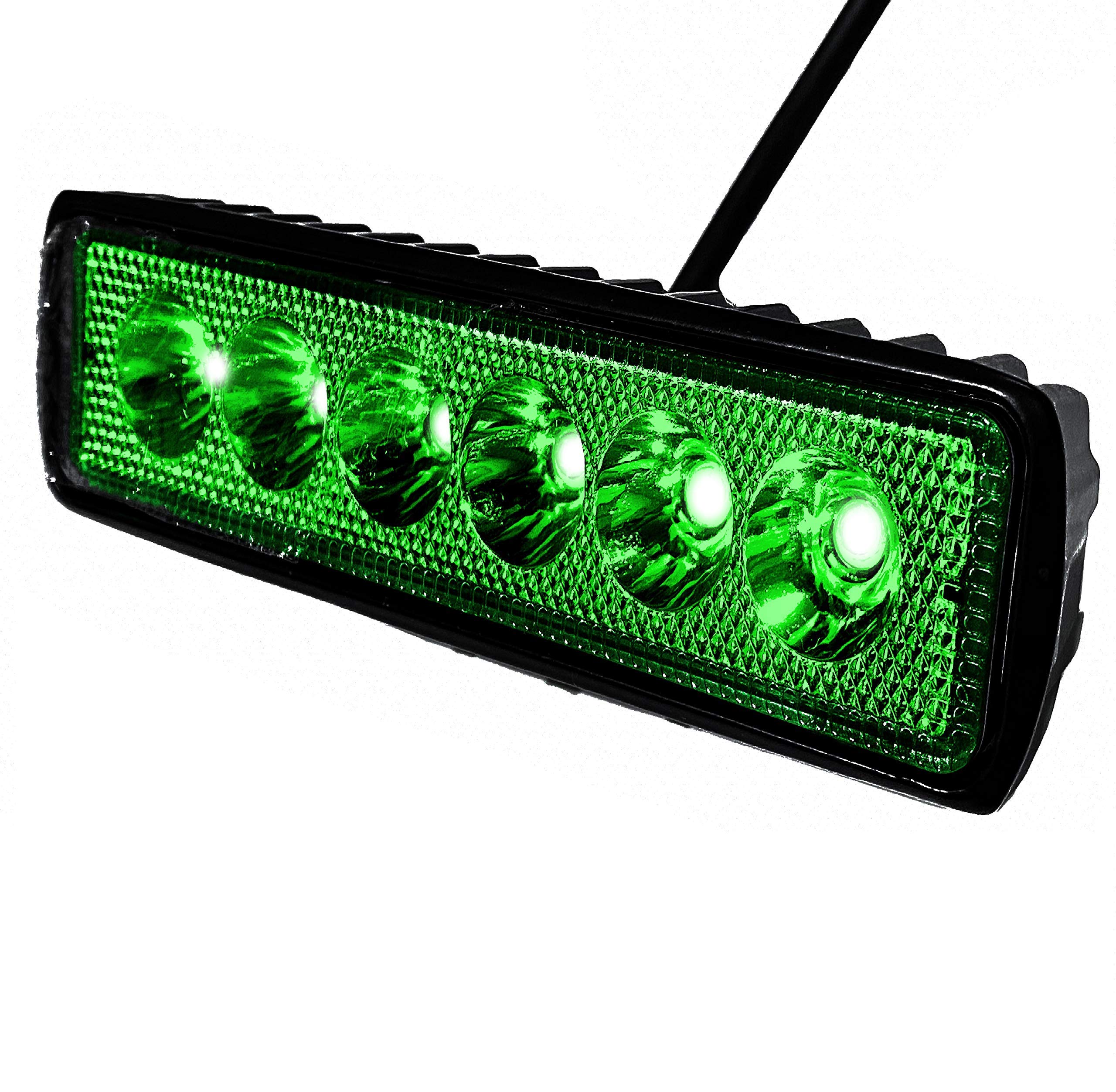 Green Blob Outdoors Blob Flounder and Hog Feeder Light Green 12-28V LED High Power 2800 Lumen Submersible Waterproof Flood Light Bar with 15ft Cord for ATV Jeep Dock Pontoon Bow and Flounder Boats