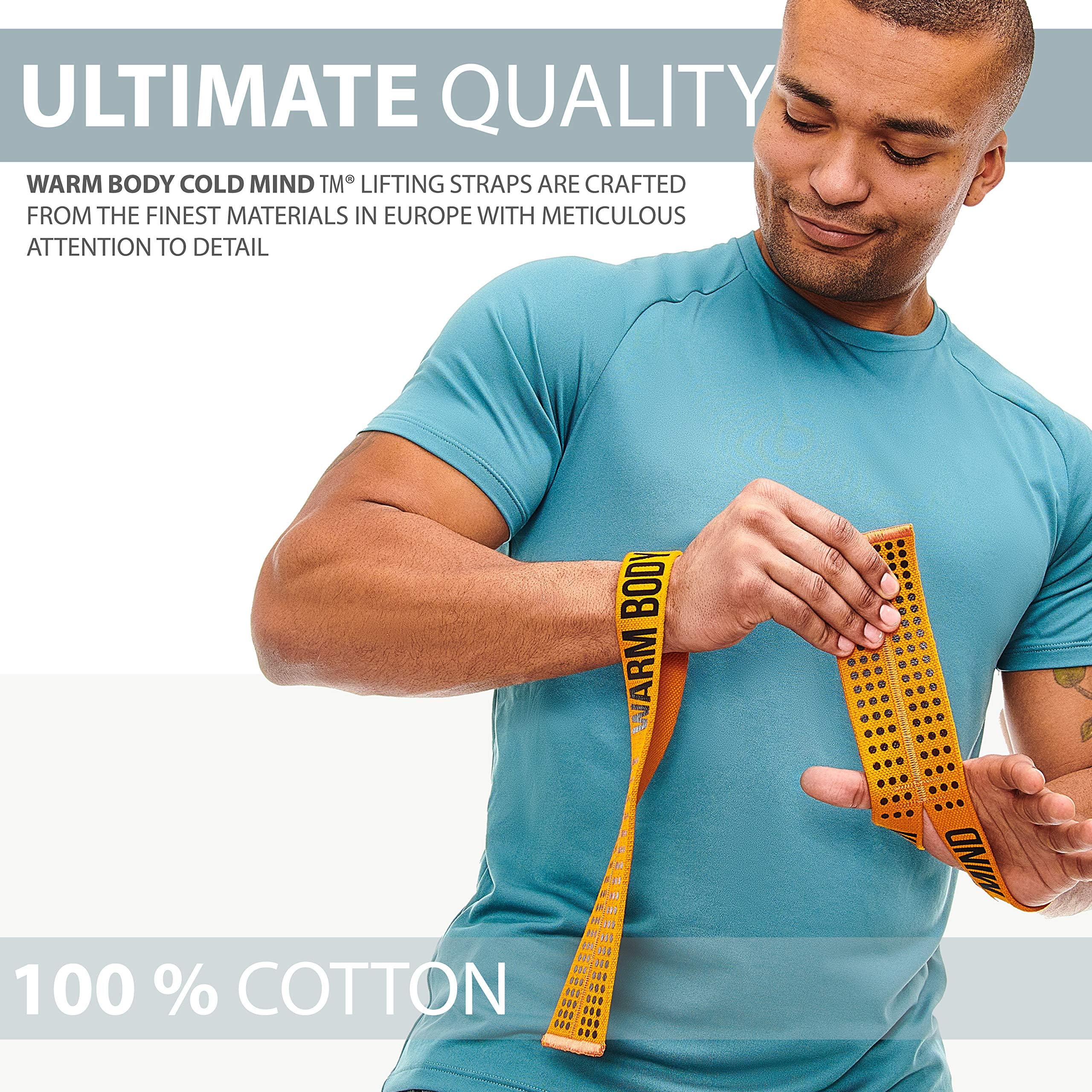 WARM BODY COLD MIND Maniglie In Pelle Per Sollevamento Pesi E Cross Training – Fasce Con Chiusura Regolabile, Protezione Palmo, Grafite/arancione, Taglia M