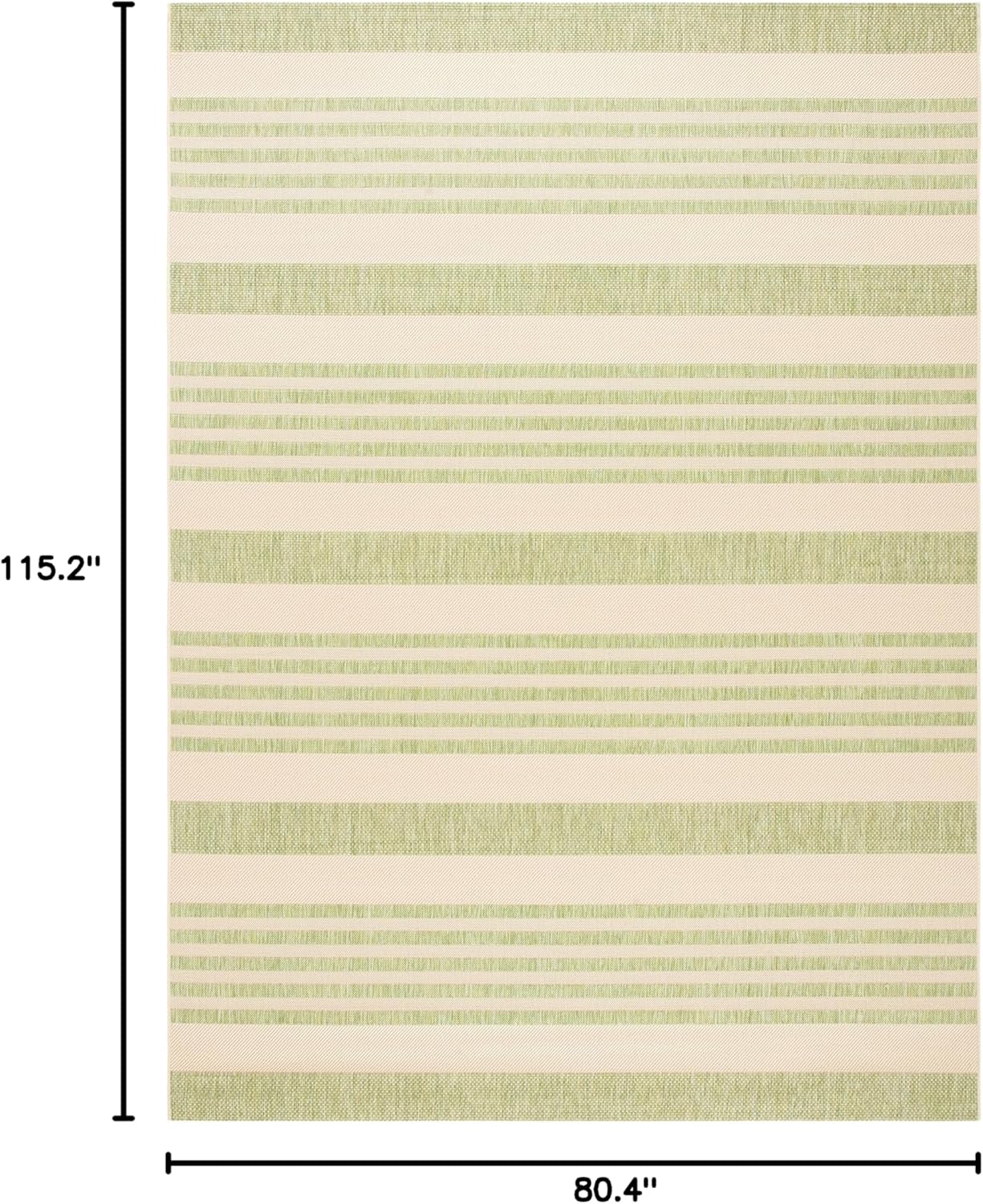 Beige and Sweet Pea Striped Easy-Care Synthetic Area Rug 6'7" x 9'6"