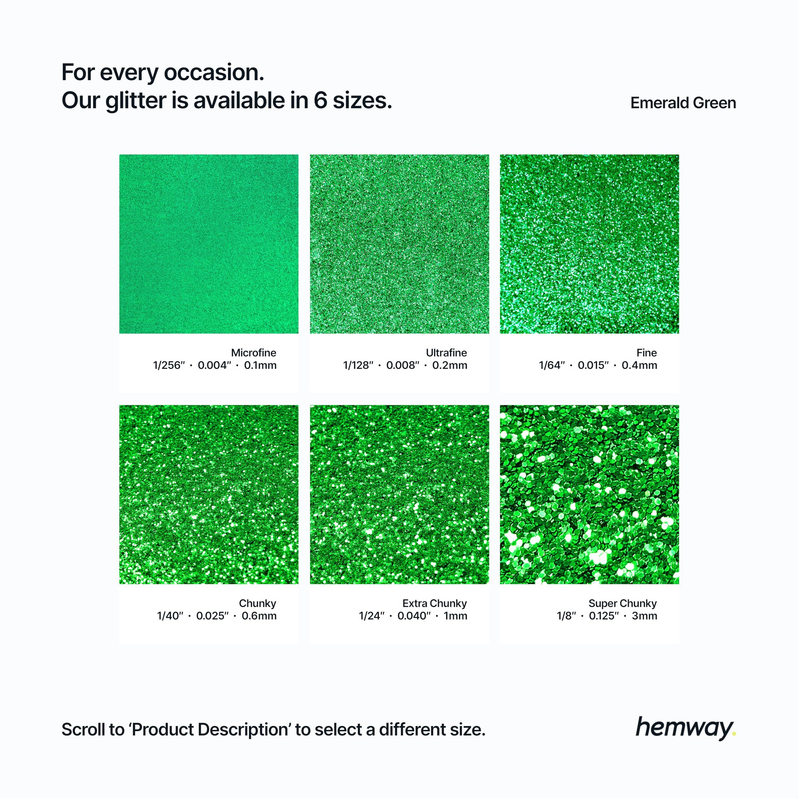 Hemway Glitter Shaker Emerald Green 130g x2 Pack Extra Chunky, Craft Glitter Shakers for Resin & Epoxy Crafts - Image 3