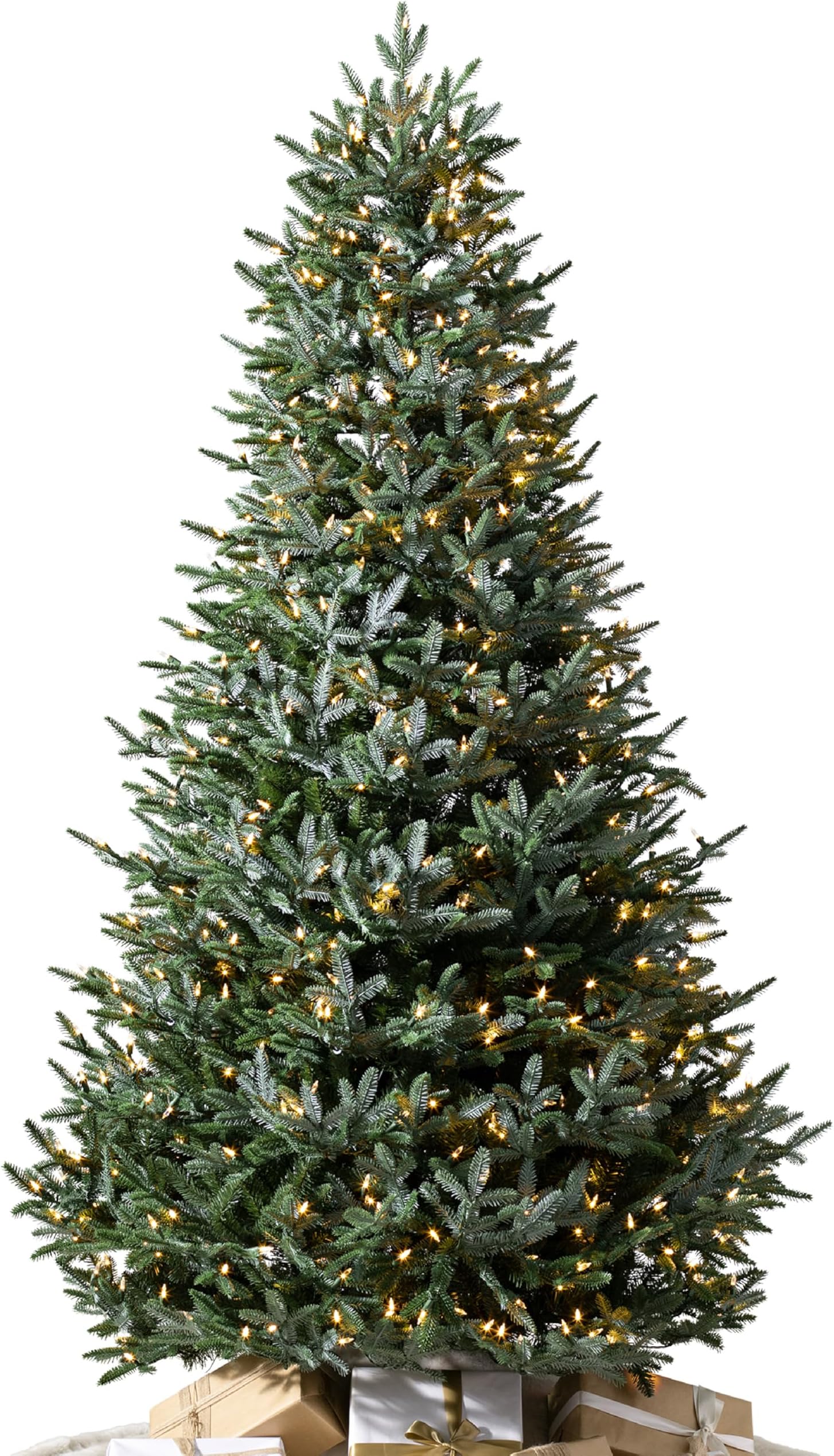 Balsam Hill European Silver Fir - Elegant Artificial Christmas Tree with True Needle Foliage Available Unlit or with LED Clear Lights, LED Clear, 7'