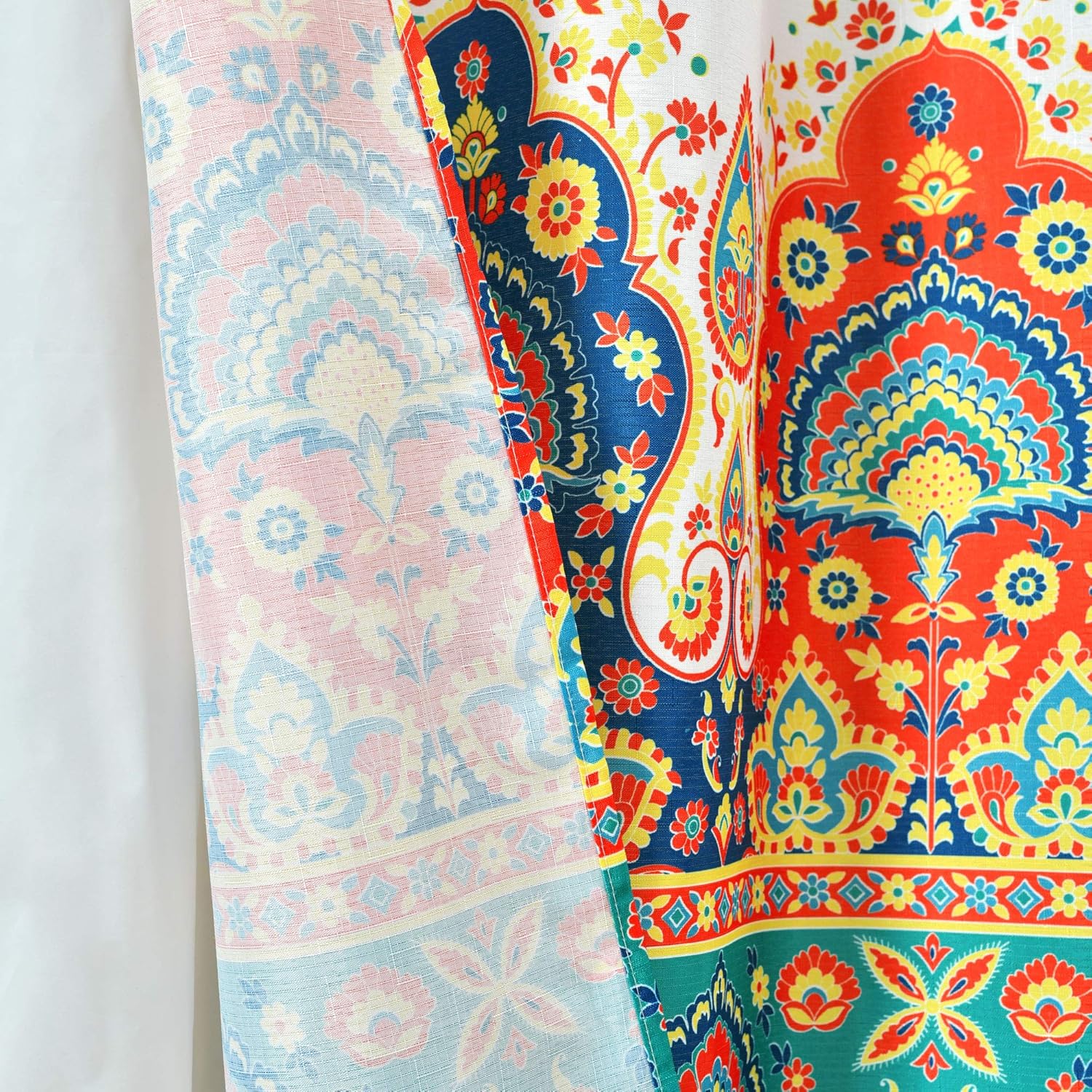Lush Decor - 16T004413 Bohemian Meadow Shower Curtain with Peva Lining and Rings, 14 Piece Complete Set, 72" x 72", Orange & Turquoise : Everything Else