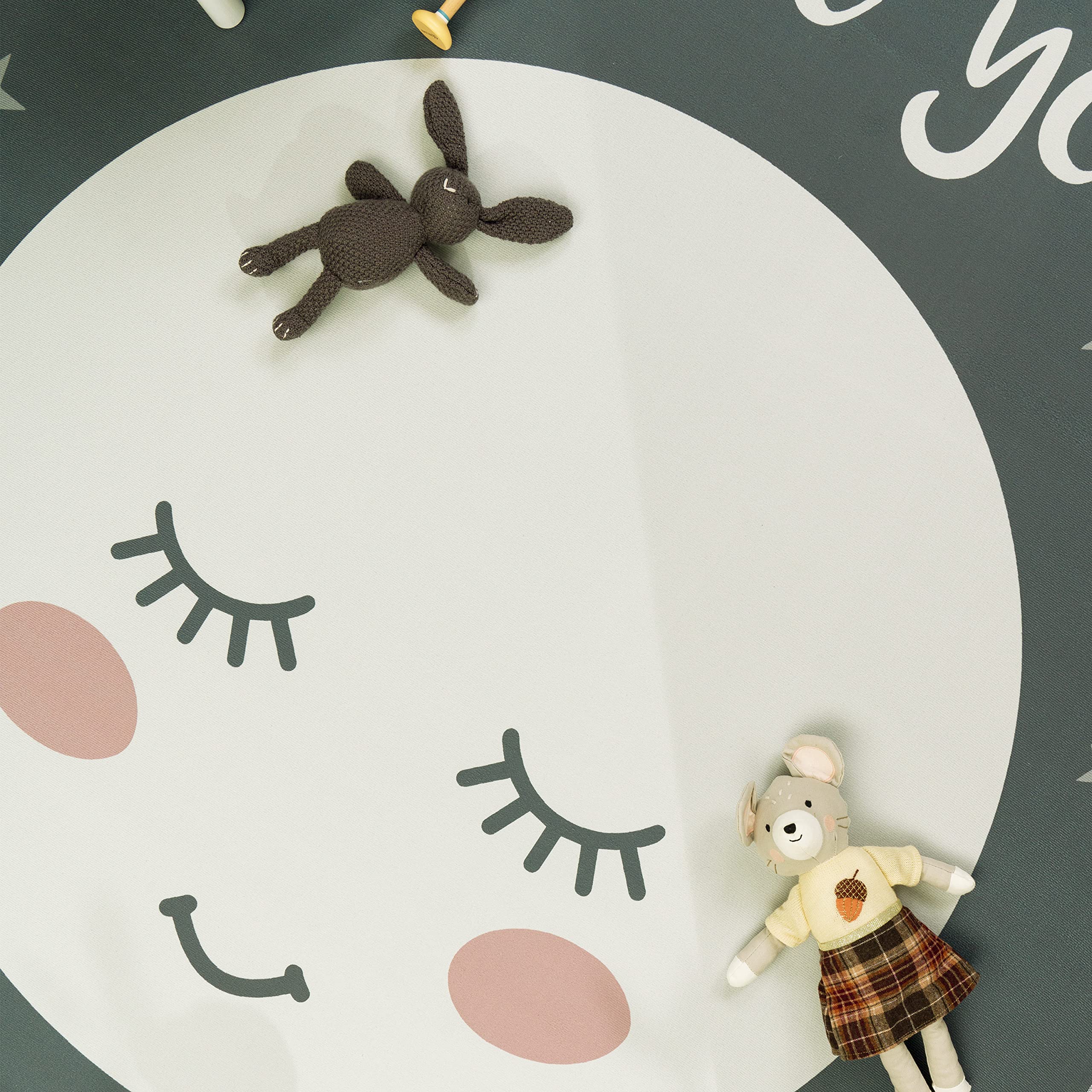 Paco Home Alfombra Infantil, Alfombra Habitación Infantil con Motivos De Estrellas, Luna Y Cuadros, tamaño:80x150 cm, Color:Gris 2
