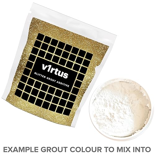 Miniatura 7 de v1rtus Aditivo de lechada con purpurina de 3.53 oz de oro  para mosaicos, baños, cuartos húmedos, cocinas, habitaciones con azulejos y lechadas a