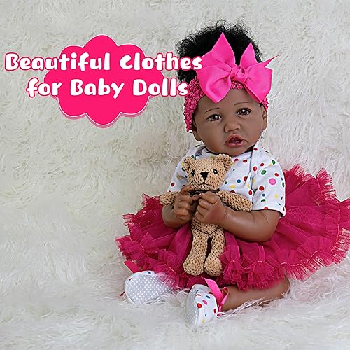 Miniatura 7 de Ropa de muñecas Reborn para niña, ropa de bebé de 17 a 22 pulgadas, ropa de muñeca de niña, conjunto de accesorios para muñecas de bebé realistas