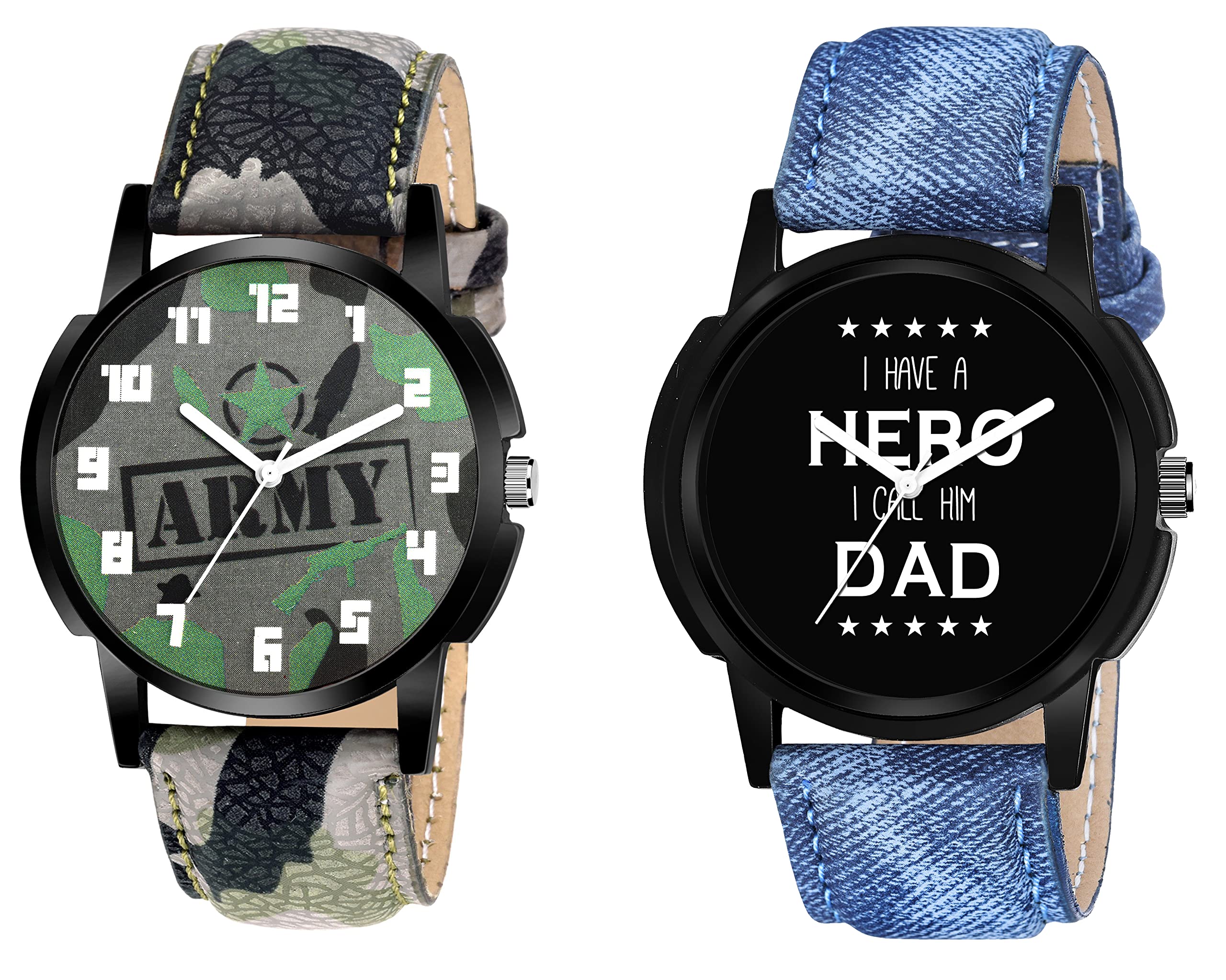 FRAVY Blue Analoug Wrist Watch Combo for Mens Boys -W006-W003 (B0BC1ZXNKK) Amazon Price History, Amazon Price Tracker
