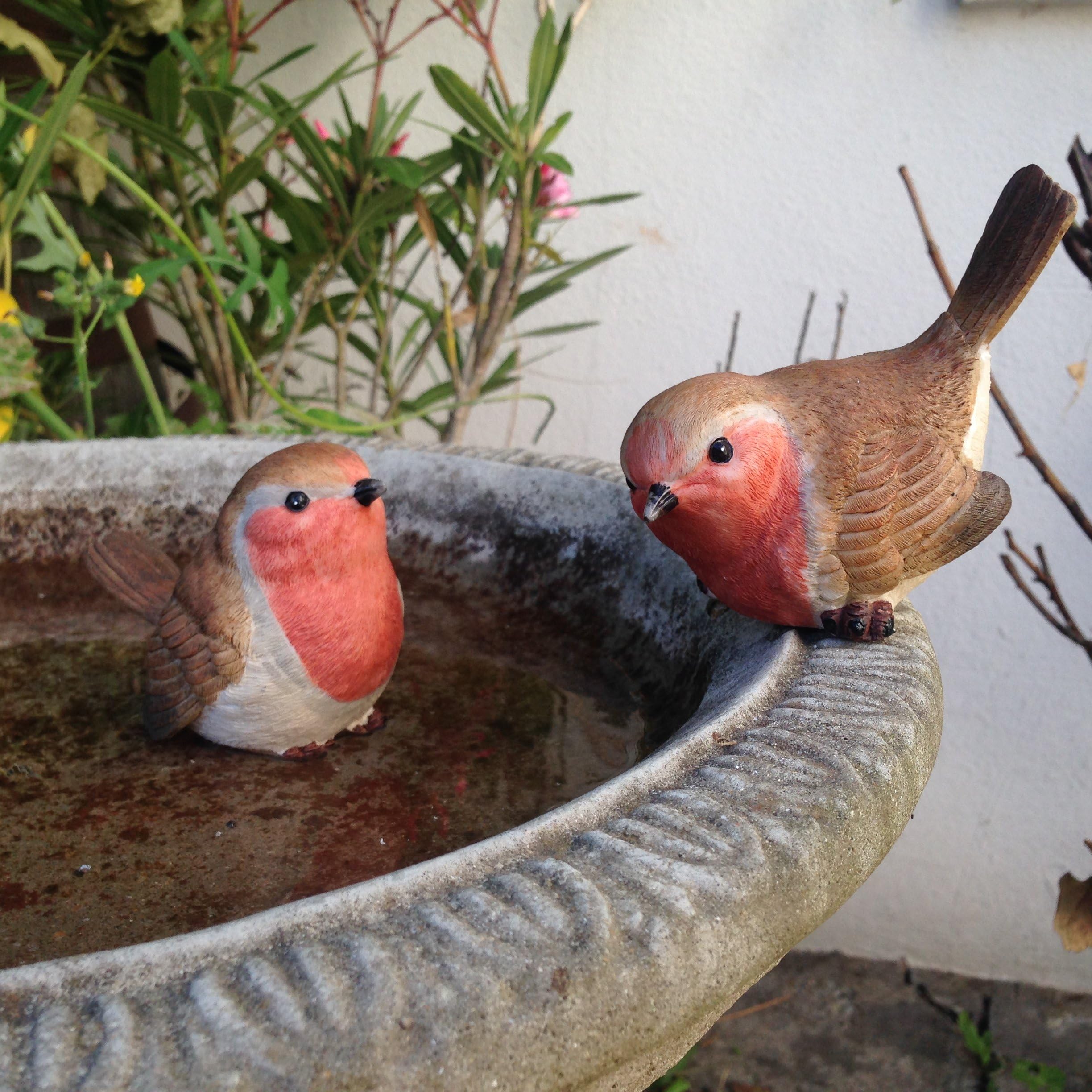 Aeiniweraabbcc Gatatol TANGDIAABBCC Pair of Robins Garden Ornaments/Garden Birds/Bird Garden Ornament ?