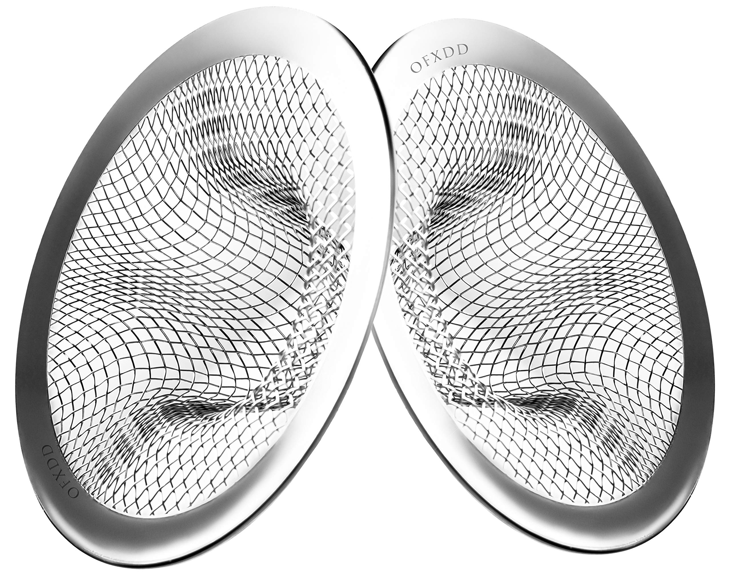 OFXDDHair Catcher Shower Stall 3", Sink Drain Strainer, Sink Drain Protector, Metal Drain Catcher, Wall Drain Cover Mesh (Pack of 2)
