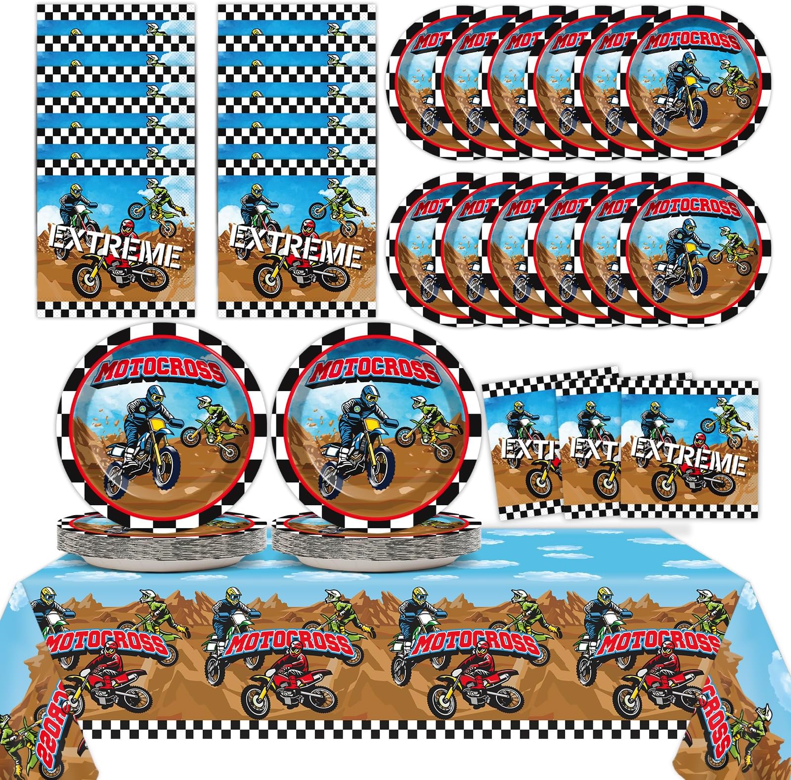 Amazon.com: Motorcycle Dirt Bike Birthday Party Decoration for Boys ...