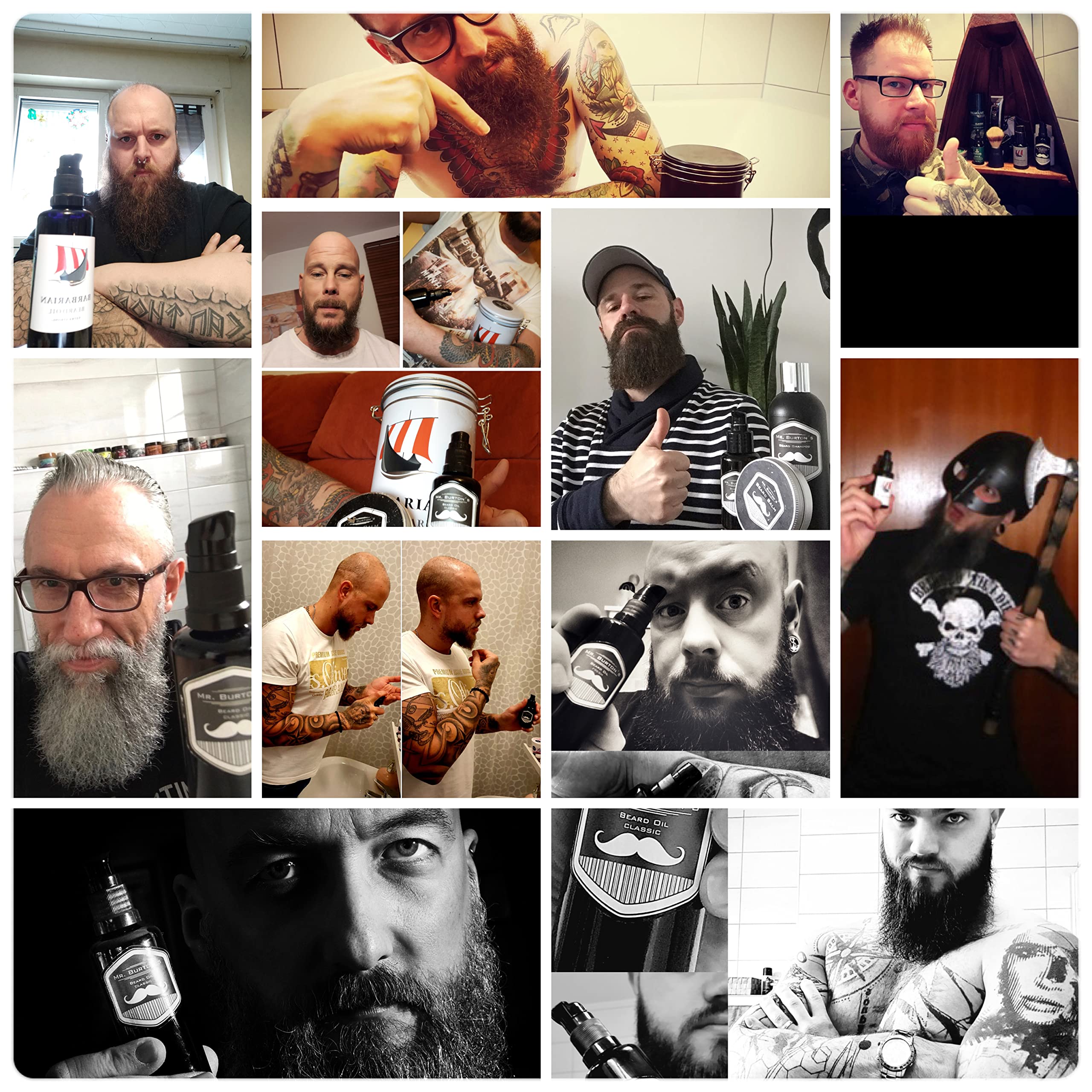 Bartöl Herren - Mr. Burton´s Beard Oil classic mit 15% Arganöl - Made in Germany 50ml fördert gesundes Bart Wachstum - Bartpflege für Männer