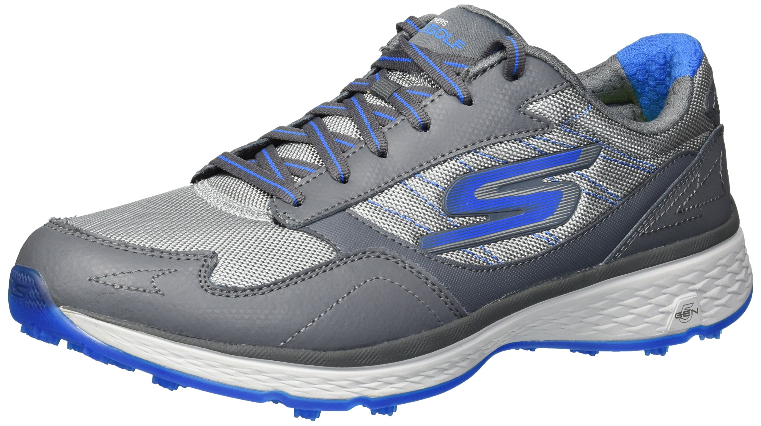 Skechers Performance Men's Go Golf Fairway Golf Shoe, Charcoal/Blue, 10.5 M US