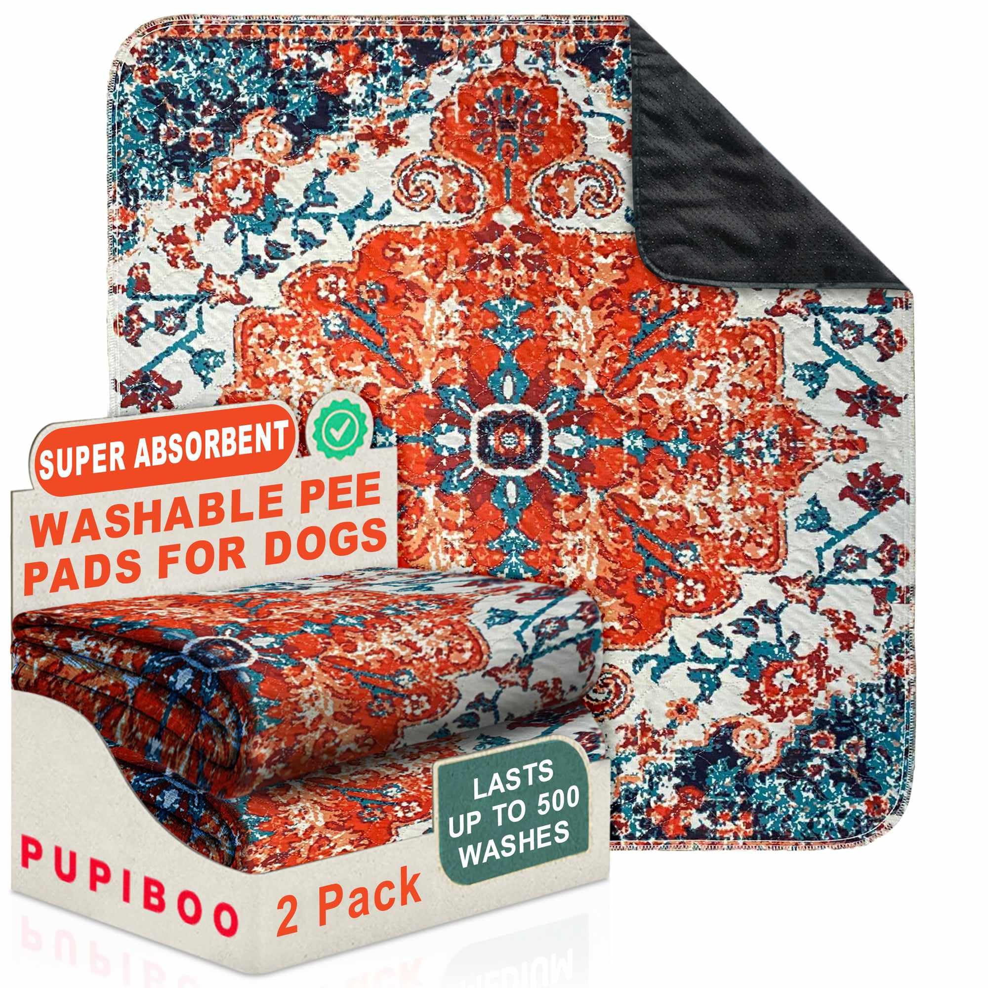 PUPIBOO Washable Pee Pads for Dogs and Cats - Super Absorbent Reusable Puppy Training Pads - 100% Waterproof, Leak-Proof & Non-Slip Whelping Pads for Pet Housebreaking — image 1