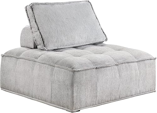 Miniatura 8 de ERYE Living - Sofá y silla tapizados con asiento profundo, silla de acento sin brazos, sofá perezoso para dormitorio, sala de reuniones, oficina,