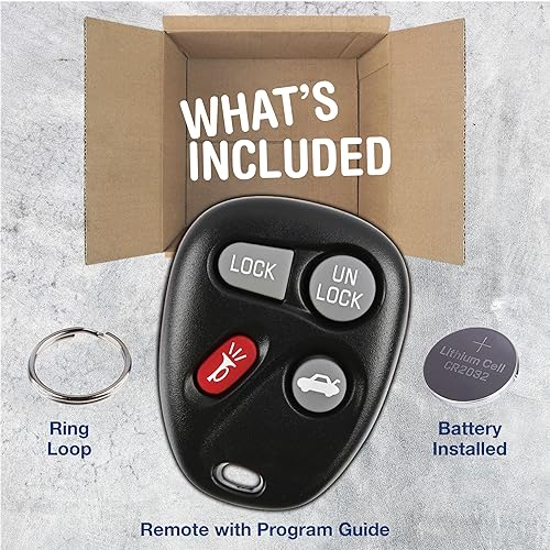 Miniatura 2 de KeylessOption Llavero de repuesto para Buick Century Regal Riviera La Sabre Oldsmobile Intrigue Pontiac Grand Prix Remote, 4 botones 10246215,