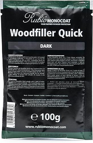 Miniatura 7 de Rubio Monocoat Woodfiller Quick (M), 1.1 lbs  Masilla de relleno de madera de curado rápido para carpintería interior y madera astillada