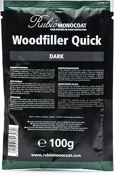 Rubio Monocoat Woodfiller Quick Dark, 100 g Bag | Quick-Curing Wood Filler Putty for Interior Joinery & Patching Chipped Wood