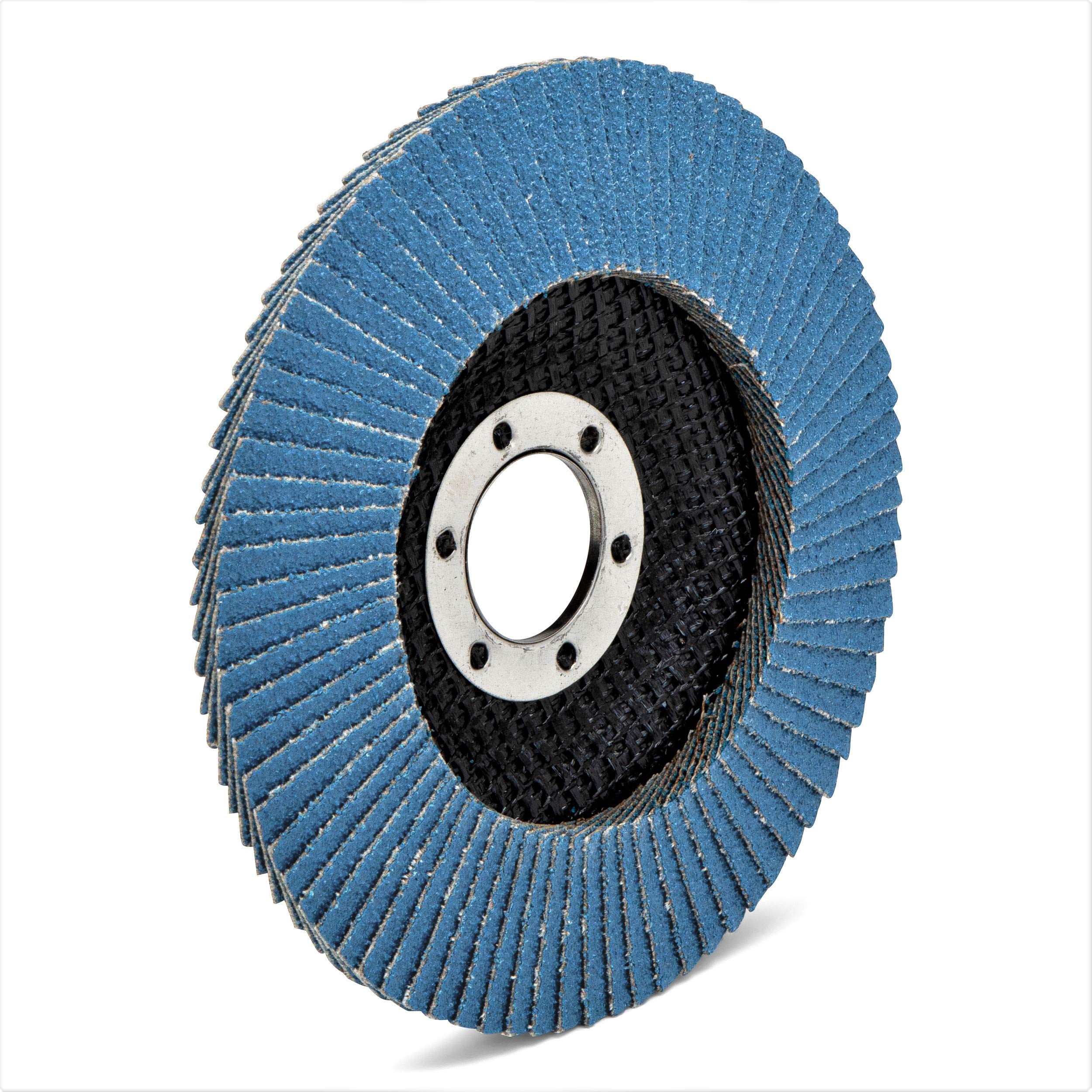 20 Dischi Lamellari 125mm - Grana 40 Per Acciaio Inox, Metallo E Legno - Foro 22,23 Mm