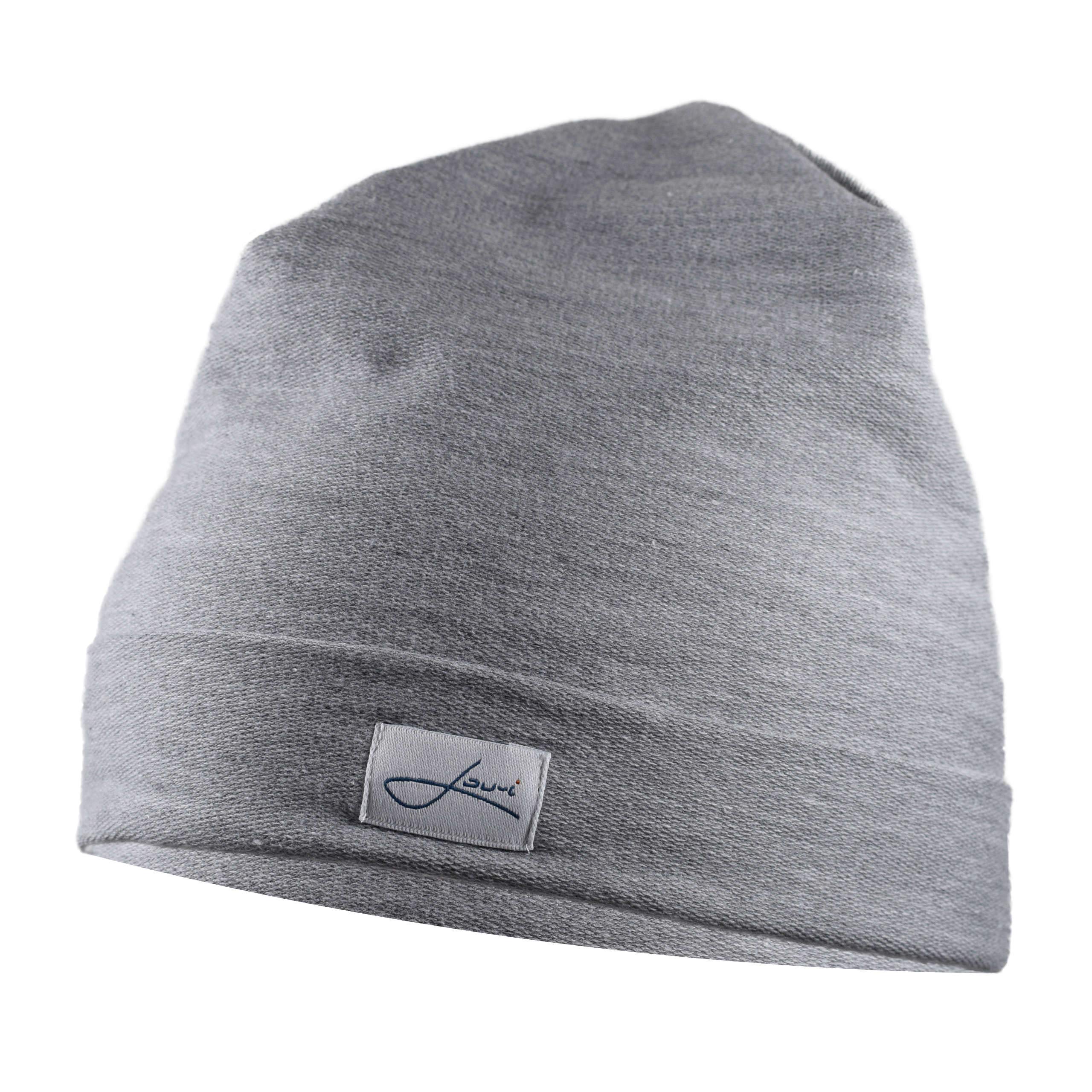 Lou-i Damska męska czapka beanie z bawełny ekologicznej Made in Germany Hat, jasnoszary, 59-60