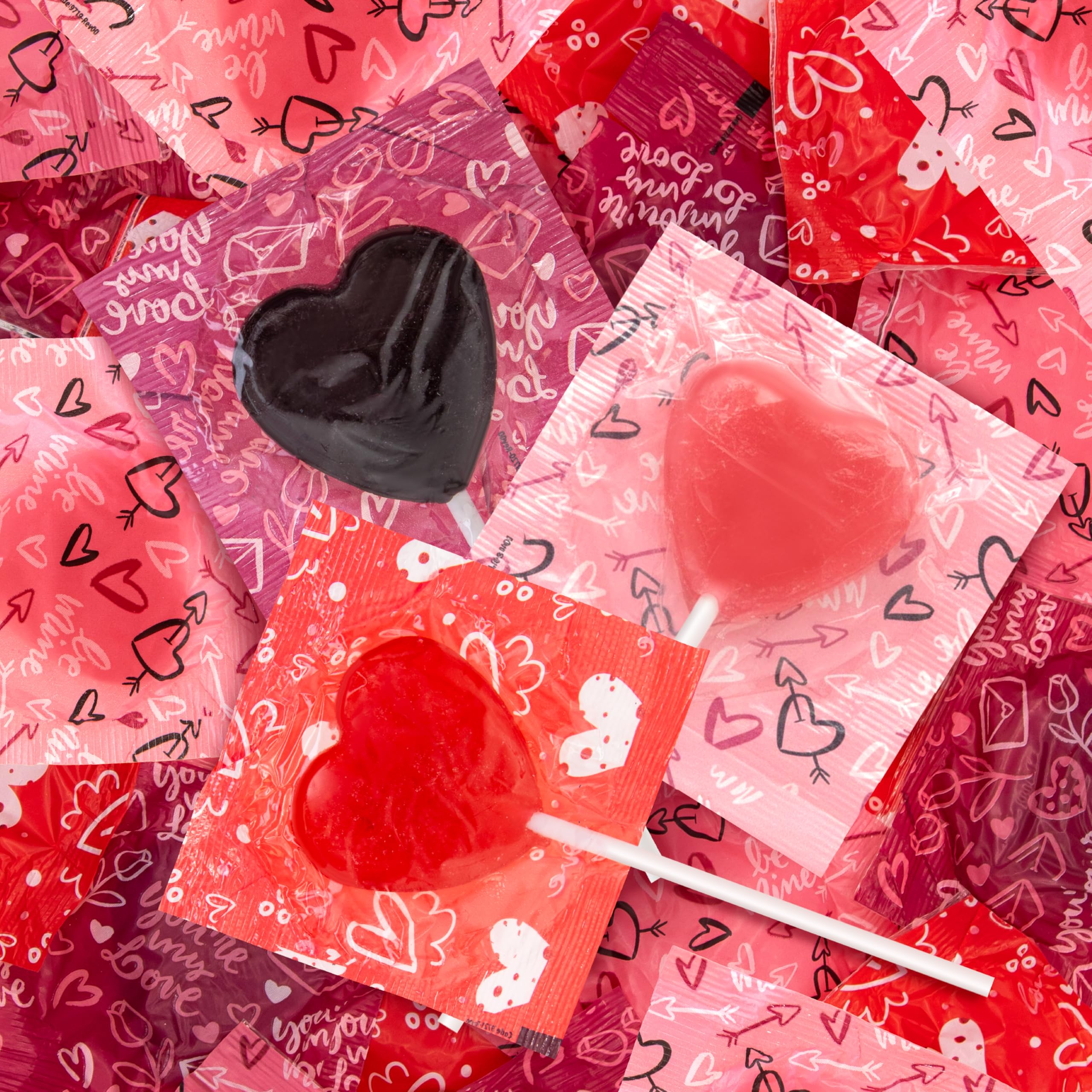 Heart Shaped Lollipops | 90 Count | 2-Pound Bag | Valentines Candy Hearts for Gifting, Party Favors & Classrooms | Cherry, Strawberry, and Mixed Berry Flavors