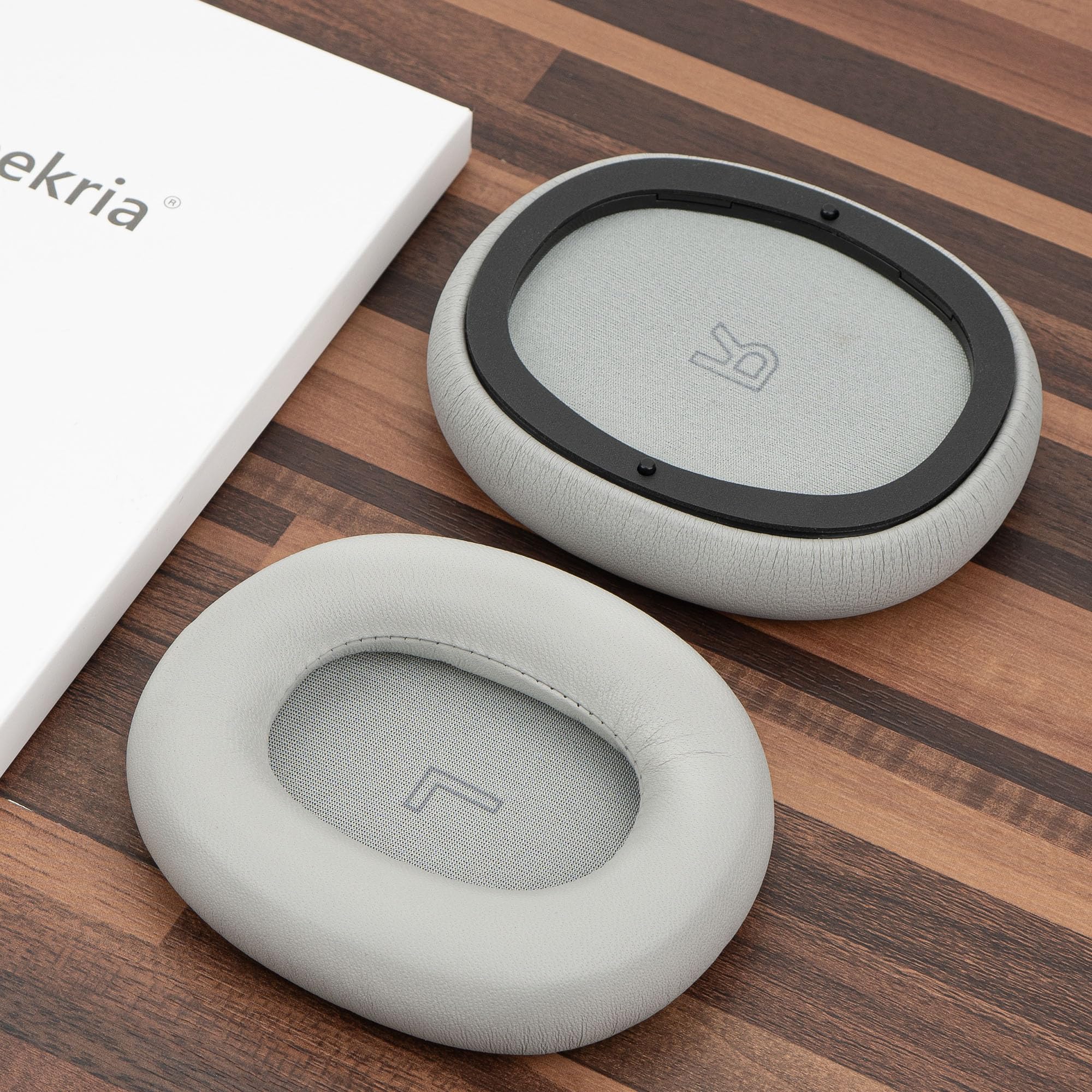 Geekria Elite - Cuscinetti auricolari di ricambio in pelle di pecora per cuffie Bang & Olufsen Beoplay H95, parti di riparazione (grigio)