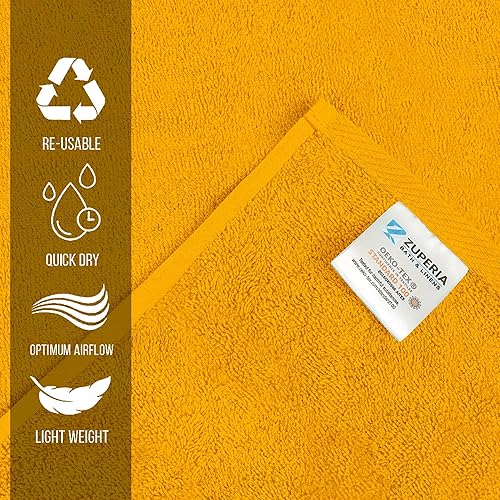 Miniatura 4 de ZUPERIA Paquete de 6 toallas de baño de 30 x 60 pulgadas, ultra suaves, 100% algodón, grandes, altamente absorbentes, para baño, piscina, gimnasio,