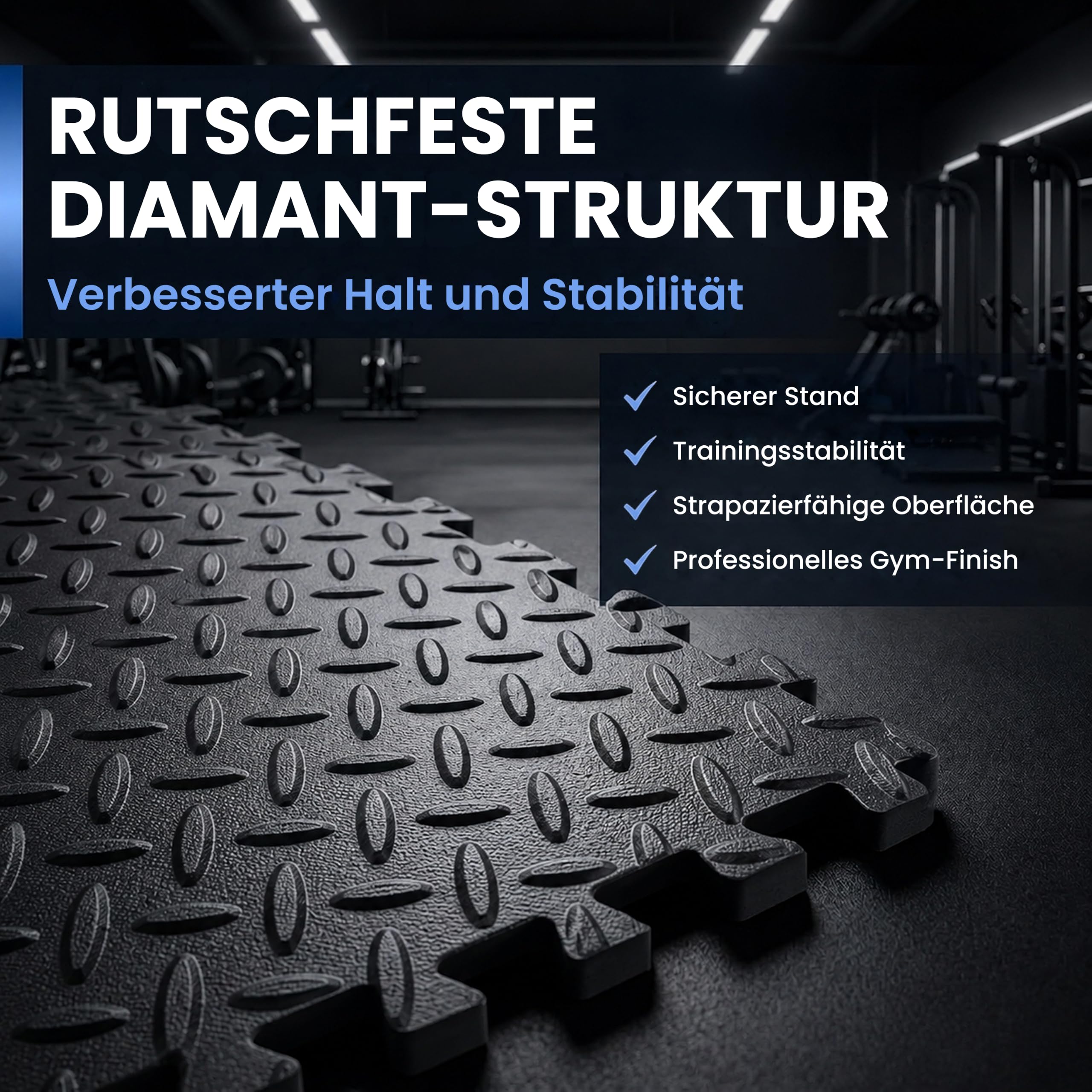 Fitem 63cm Puzzlematte 4,7m² rutschfest 12er Grau | Grau, 63 Cm - 12 Stück