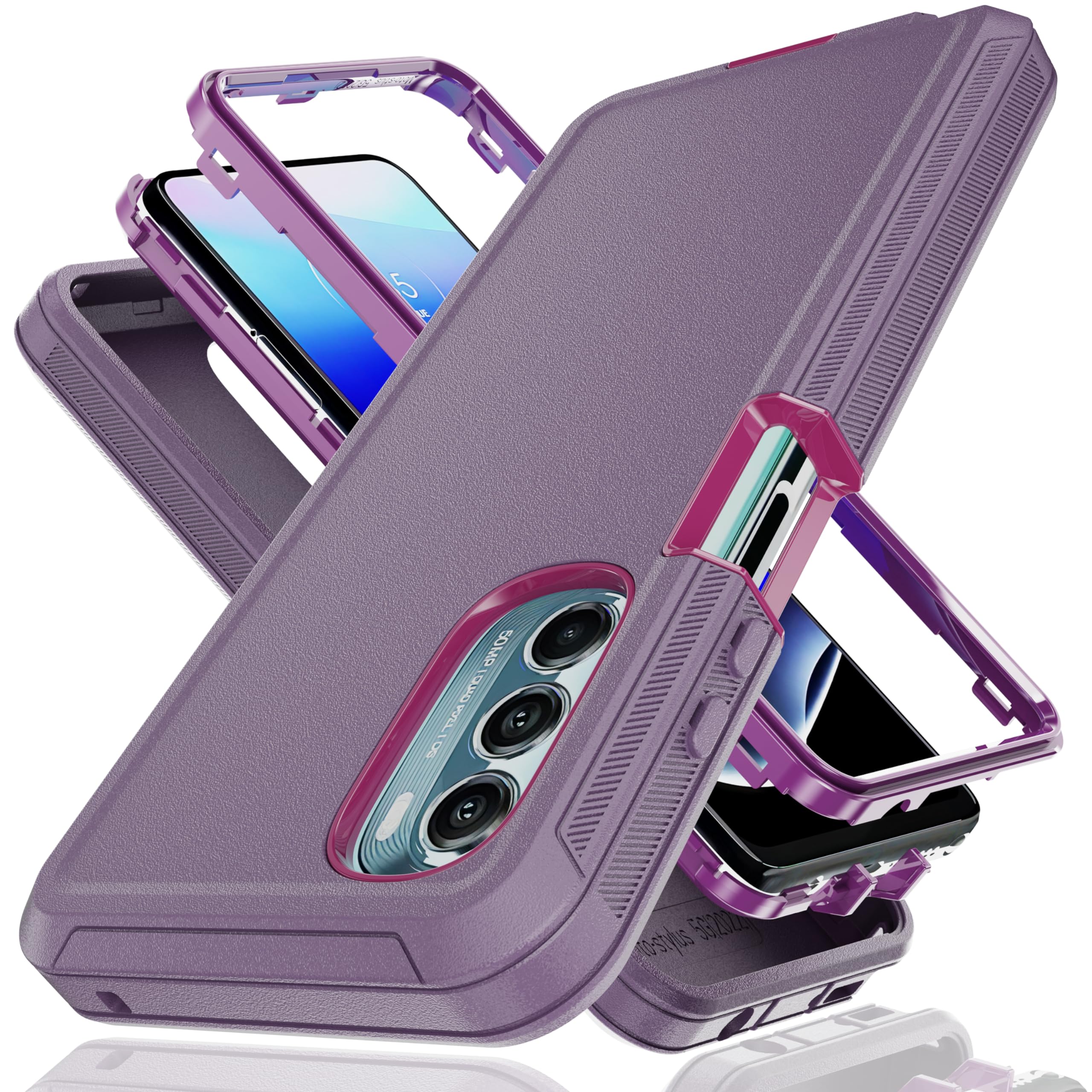 YmhxcY Moto G Stylus 5G 2022 Case - 3-in-1 Heavy Duty Rubber Protection Cover,Military Grade Shockproof Secure Layered Moto G Stylus 5G 2022 Phone