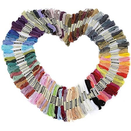 Amazon Lihao 刺しゅう糸 刺繍系 ミサンガ 100本98色カラー豊富 まとめ買い 色分け タッセル 刺しゅう糸 通販