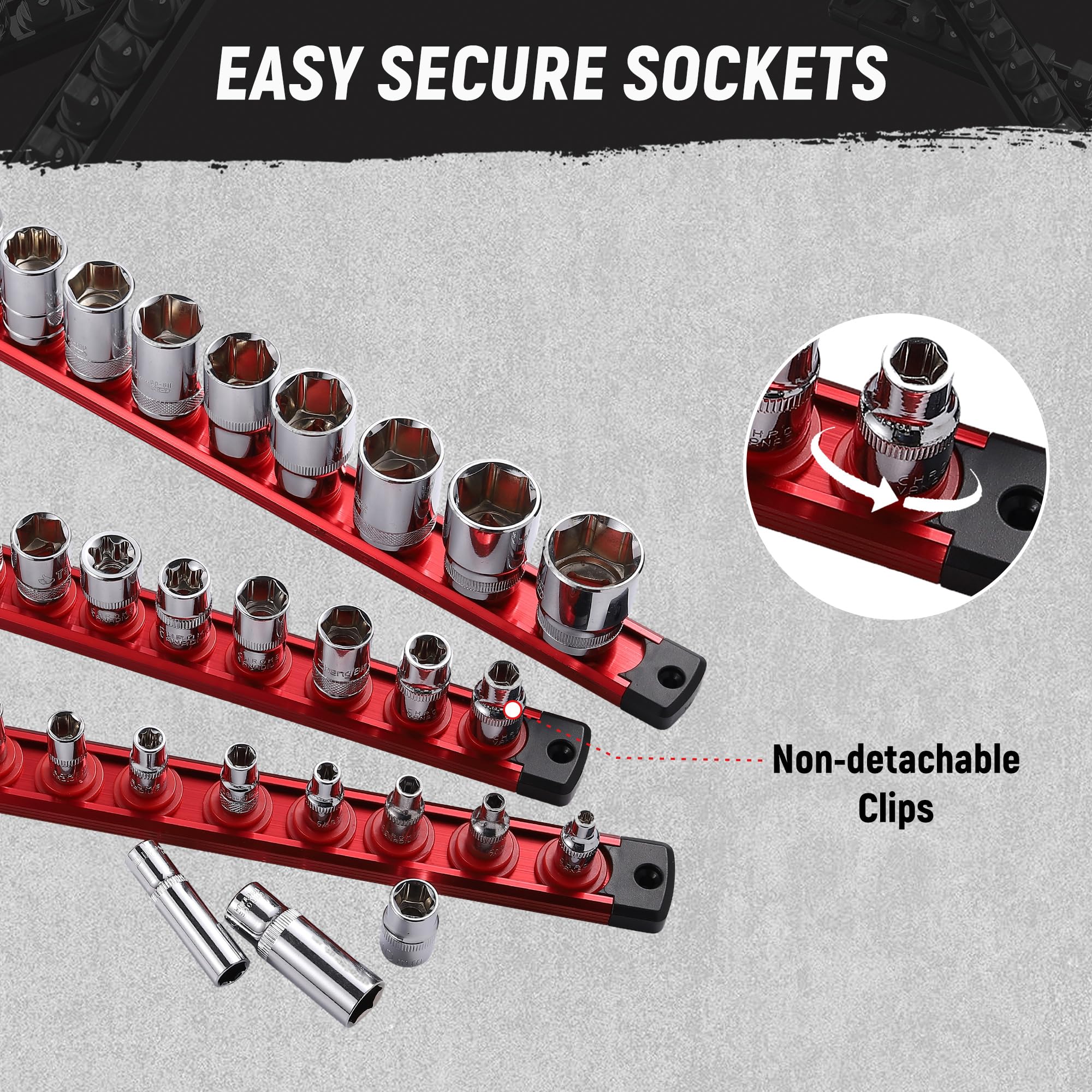 Snapklik.com : ALOANES Magnetic Socket Organizer, 1/2-Inch Drive ...