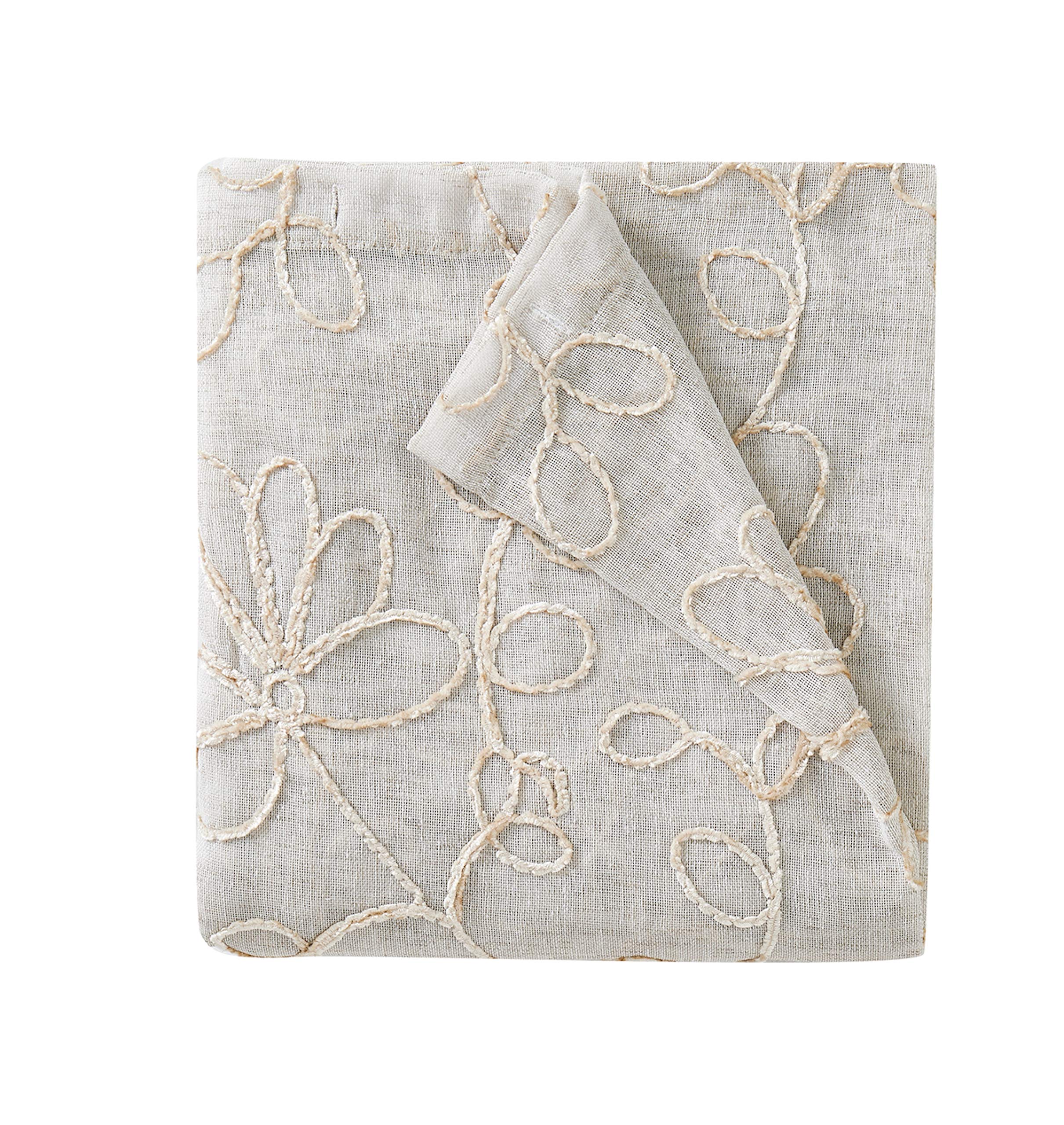 Dainty Home Rideau de Douche, Polyester, Lin/Lin, 182,9 cm de Large x 177,8 cm de Long (Lot de 1)