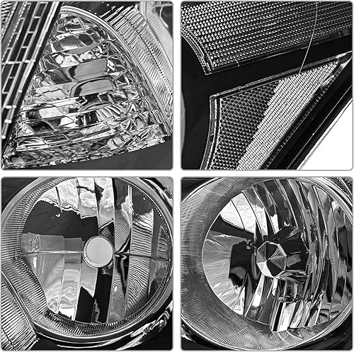 Miniatura 5 de Conjunto de faros delanteros compatible con Honda Accord 2008, 2009, 2010, 2011, 2012, 4 puertas, sedán, carcasa negra, lente transparente,