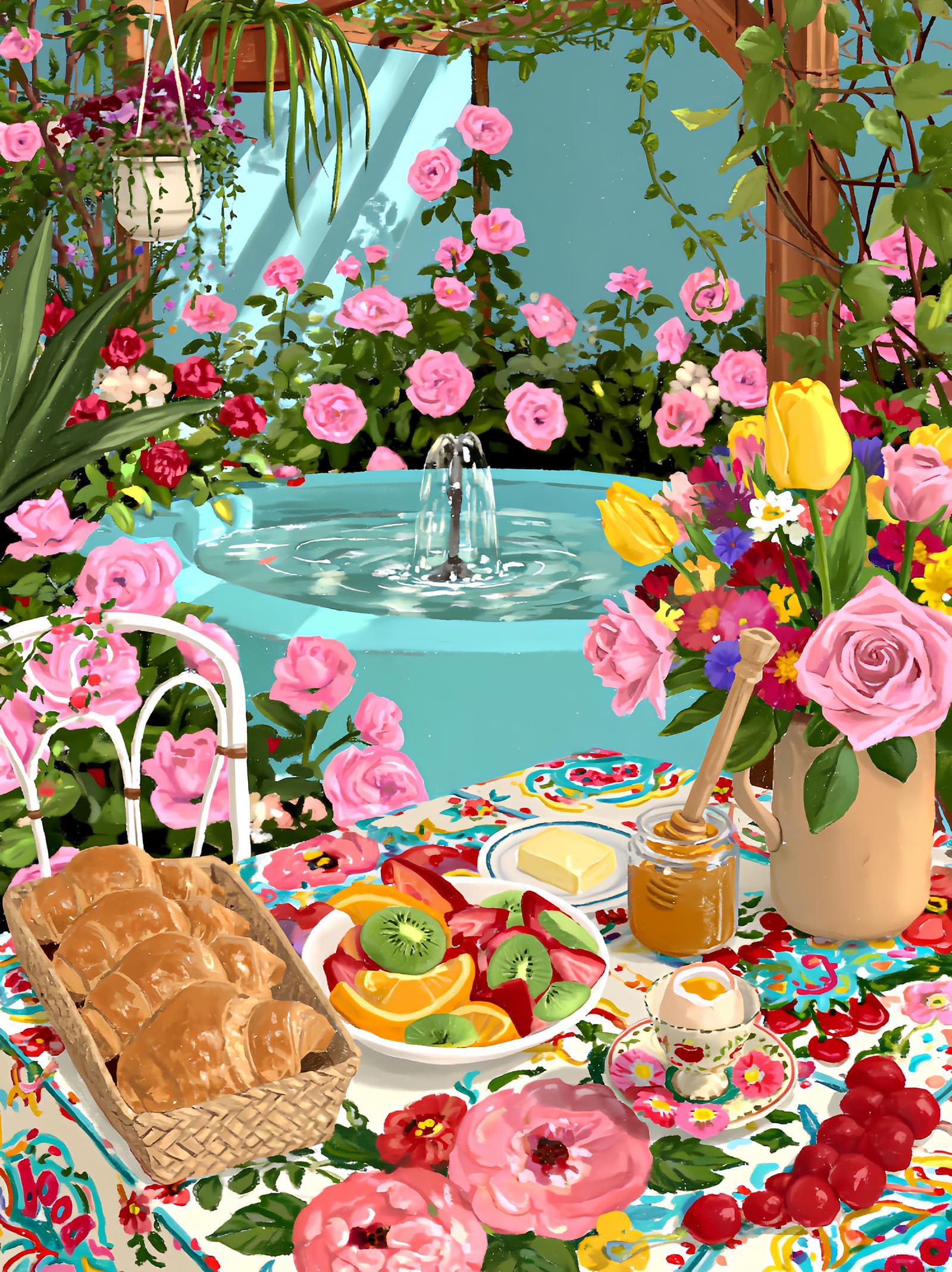 Bullglesup Puzzles for Adults 1000 Pieces Garden Feast Jigsaw (27.5"x19.6")