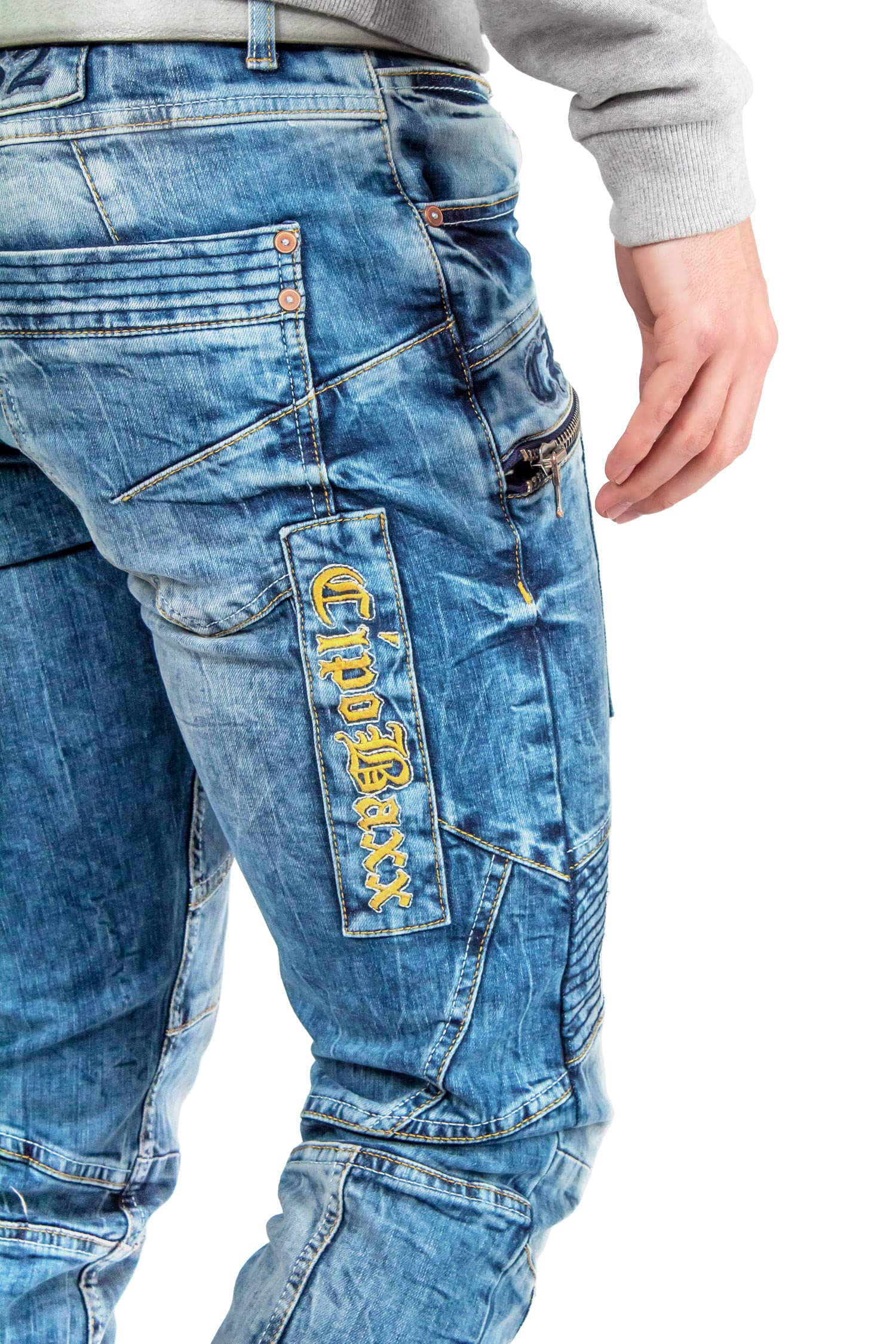 & Baxx Męskie dżinsy na czas wolny spodnie Clubwear Style Denim Disco Dope