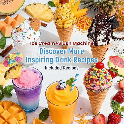 Miniatura 9 de Máquina para granizar, máquina de helado de 85 onzas y máquina de granizado para el hogar, con pantalla LED, 6 programas preestablecidos para